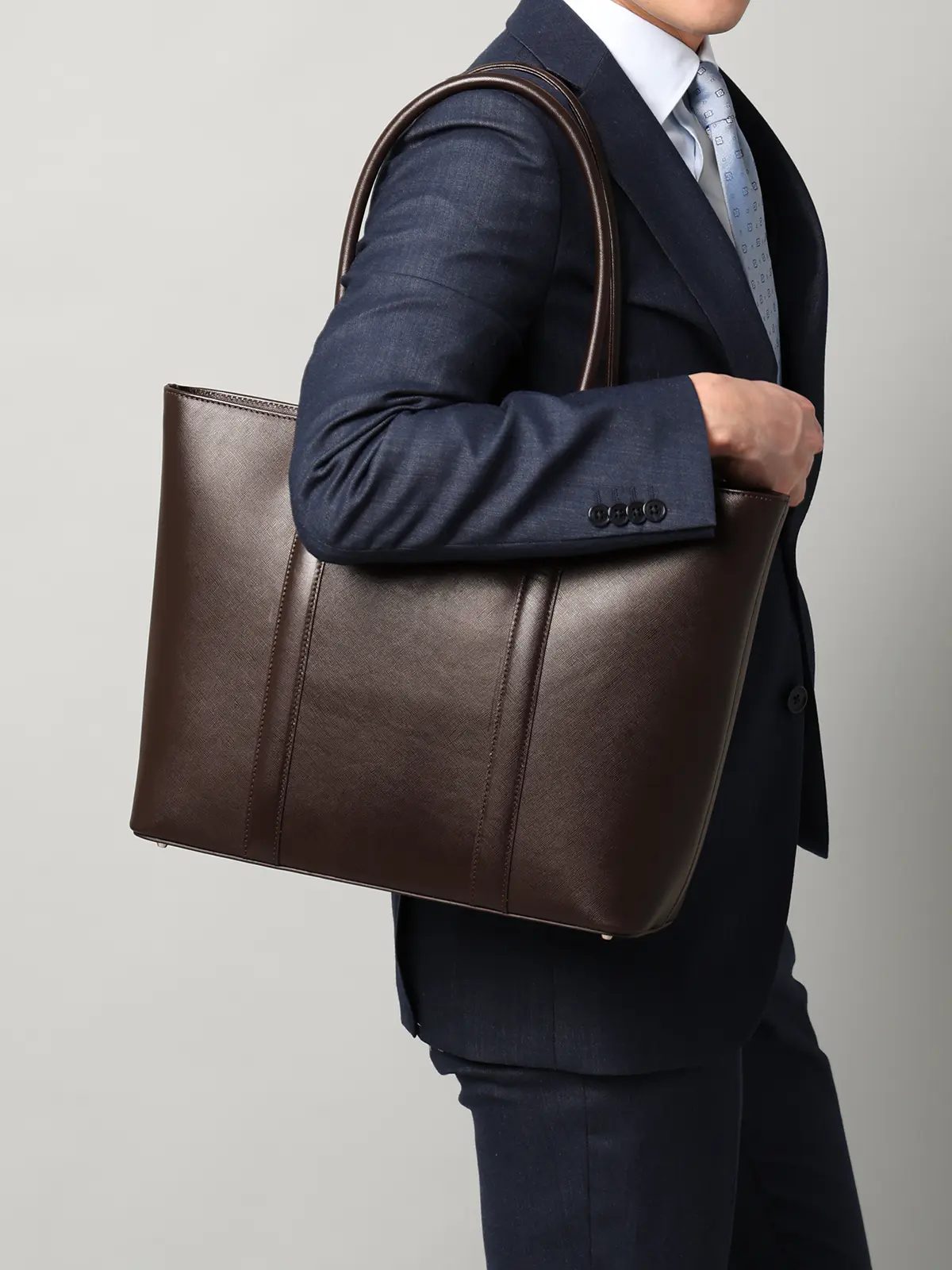 トートバッグ／SEEKER別注／サフィアーノレザー ブラウン F