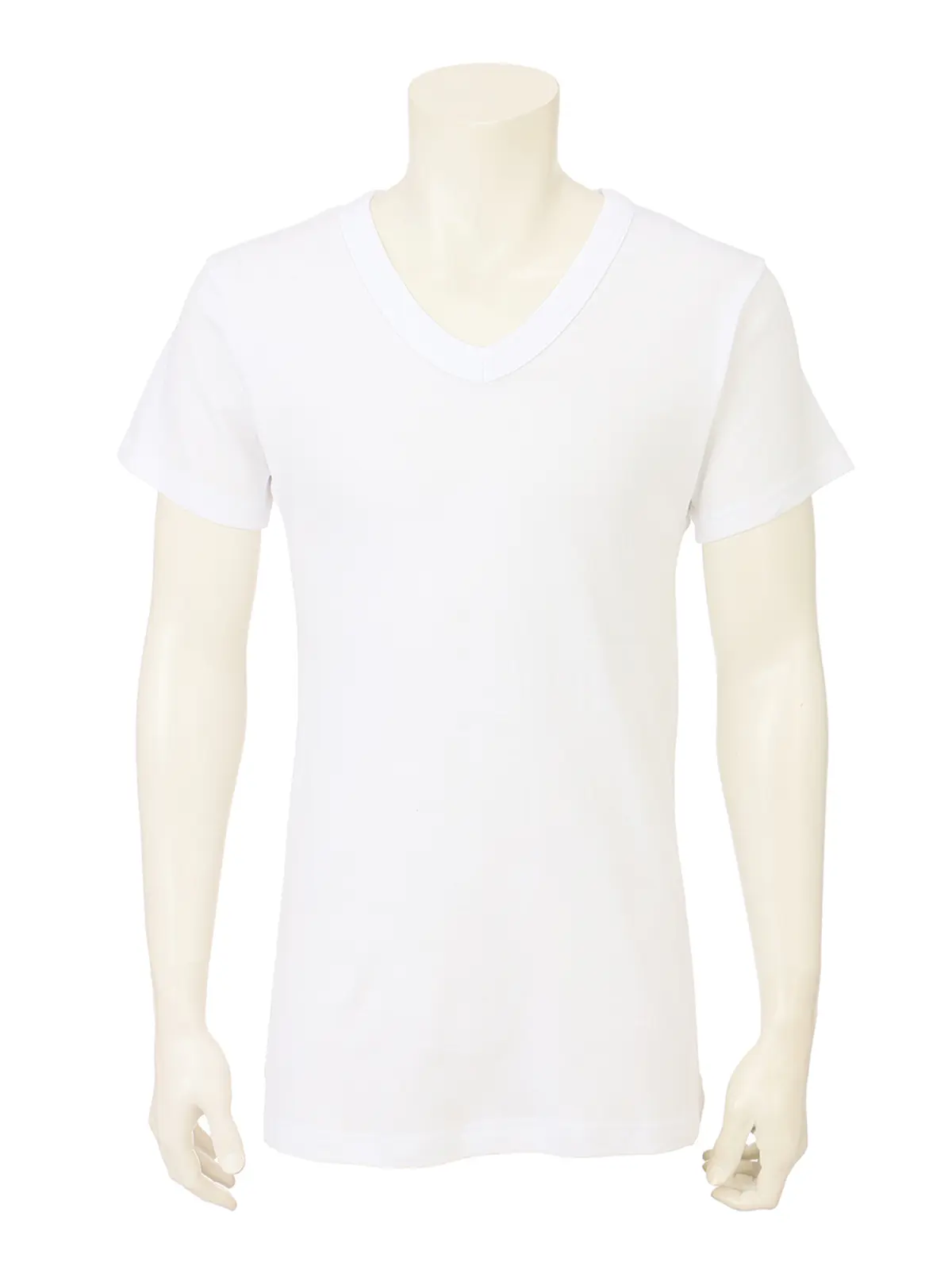 アンダーウエア／Vネック／半袖／抗菌／消臭／コットン／無地 ホワイト M