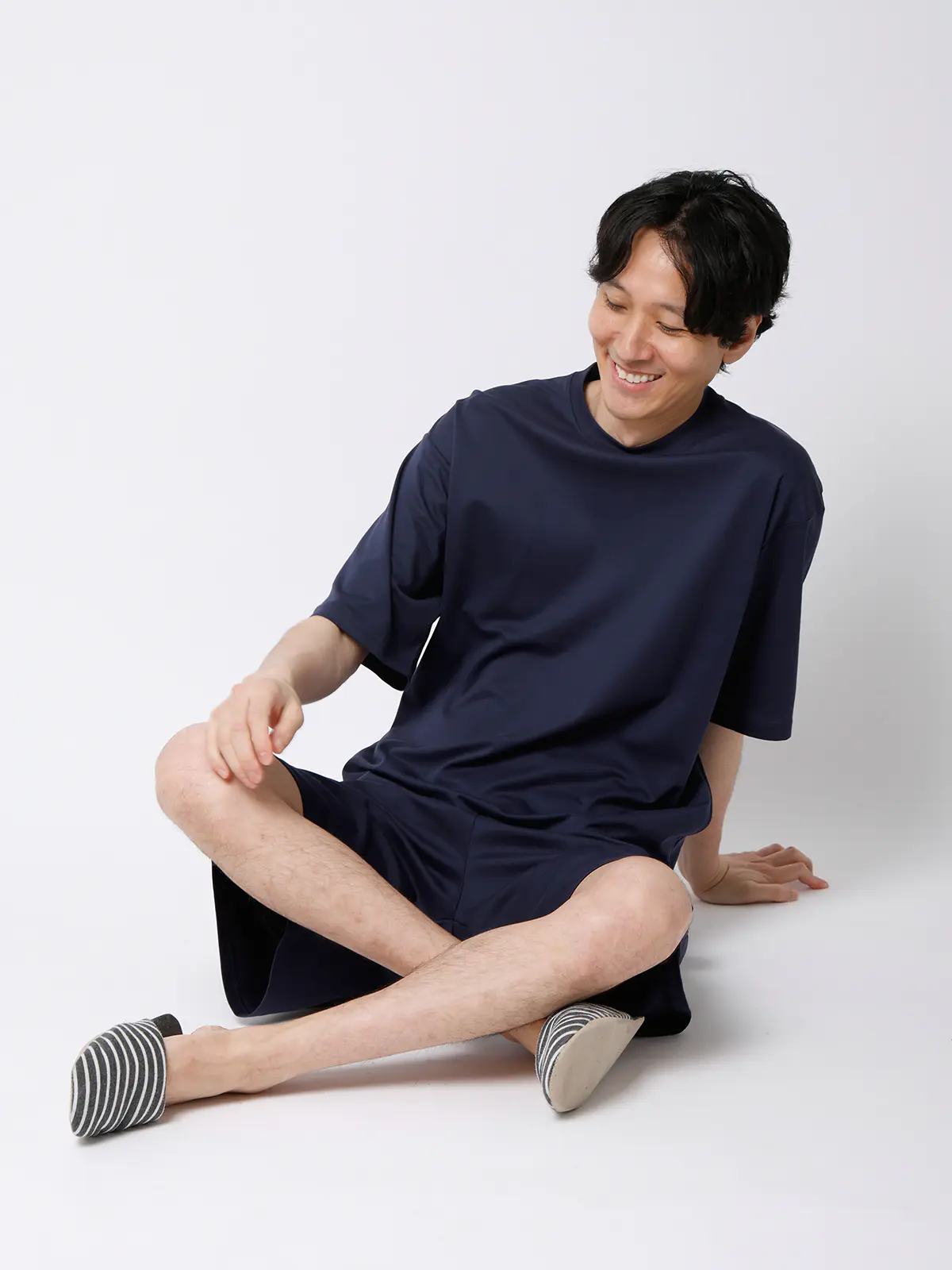 リカバリーウェア／ハーフパンツ／ユニセックス／＃すご ネイビー S