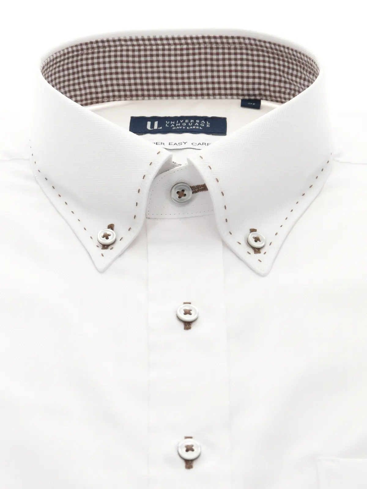 WEB限定／ワイシャツ／長袖／形態安定／ボタンダウンカラー／BASIC／ドレスシャツ ホワイト S