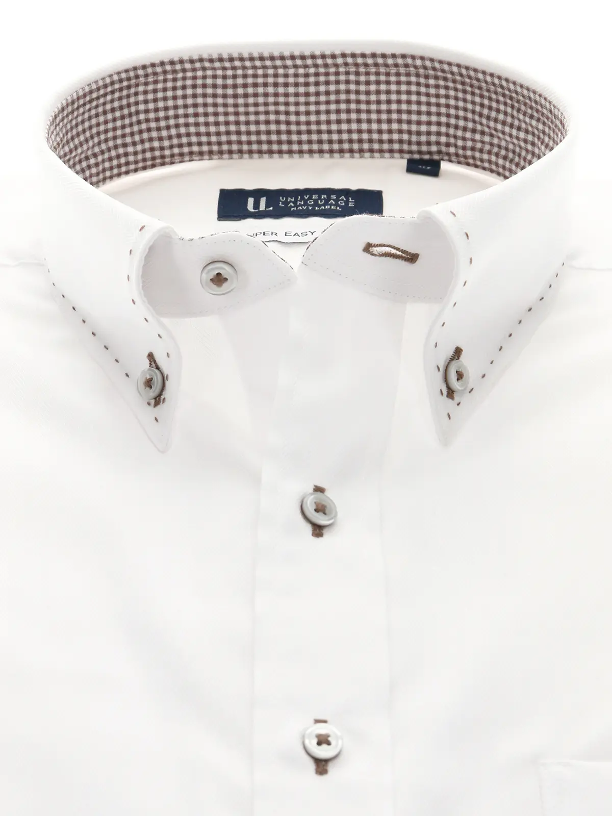 WEB限定／ワイシャツ／長袖／形態安定／ボタンダウンカラー／BASIC／ドレスシャツ ホワイト S