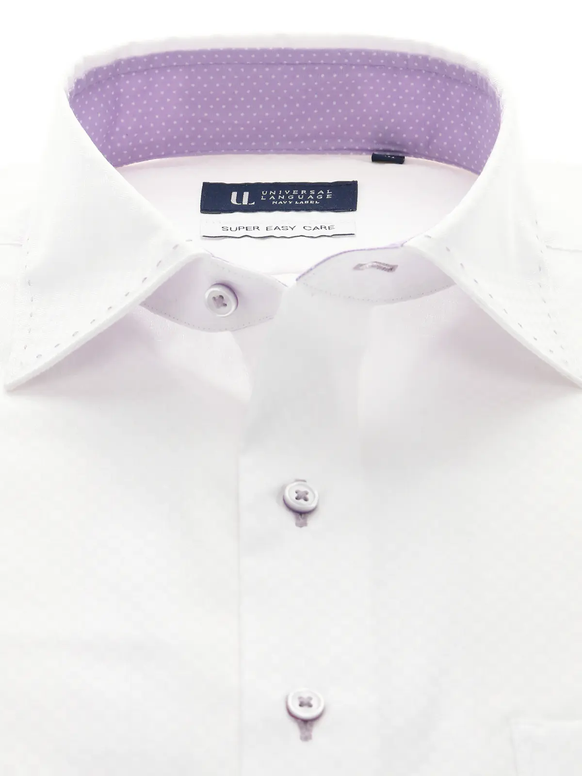 WEB限定／ワイシャツ／長袖／形態安定／ワイドカラー／BASIC／ドレスシャツ ホワイト S