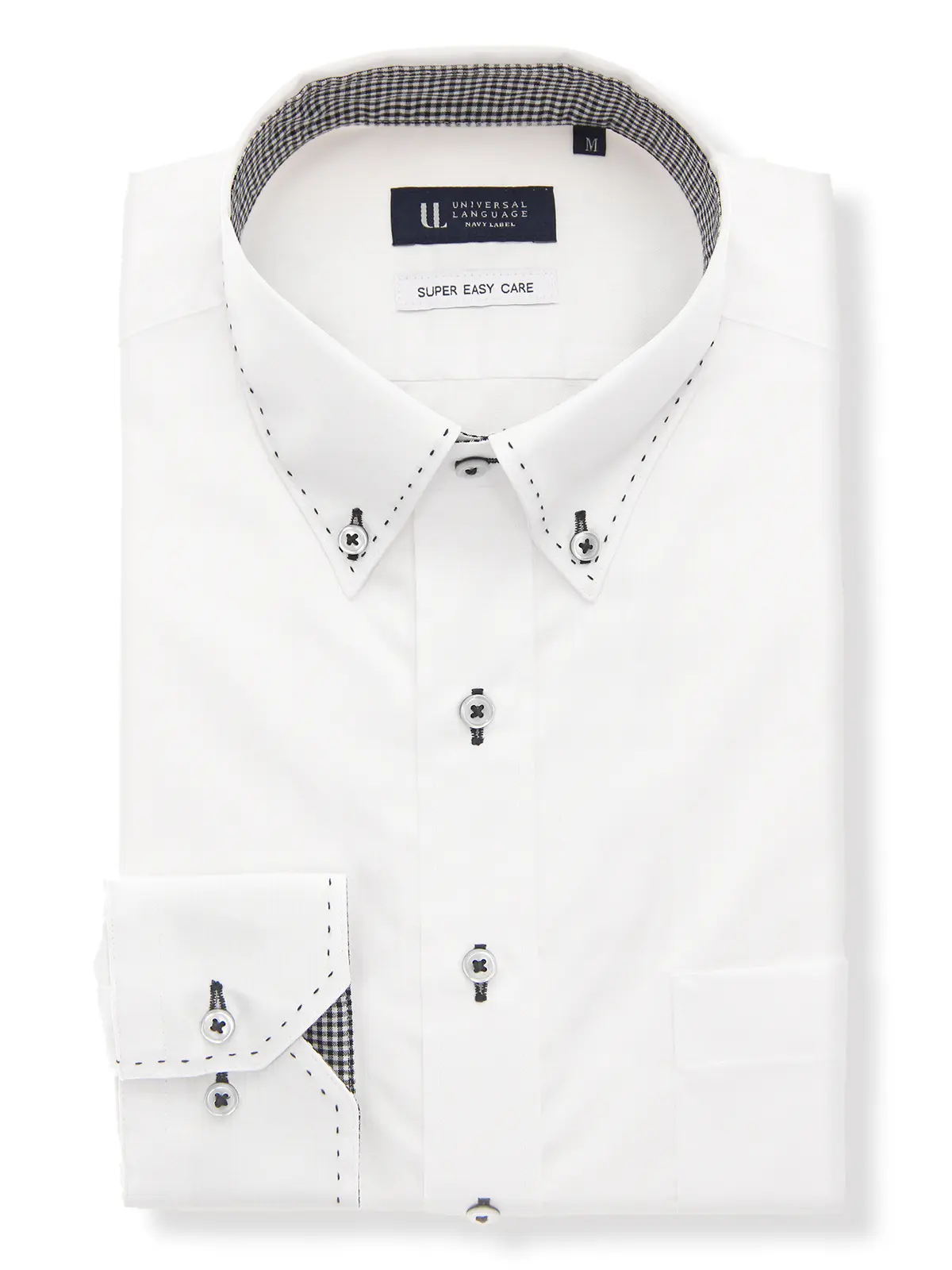 WEB限定/ワイシャツ/長袖/形態安定/ボタンダウンカラー/BASIC/ドレスシャツ ホワイト S