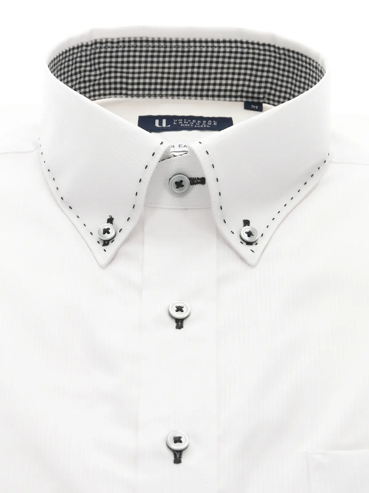 WEB限定/ワイシャツ/長袖/形態安定/ボタンダウンカラー/BASIC/ドレスシャツ ホワイト S