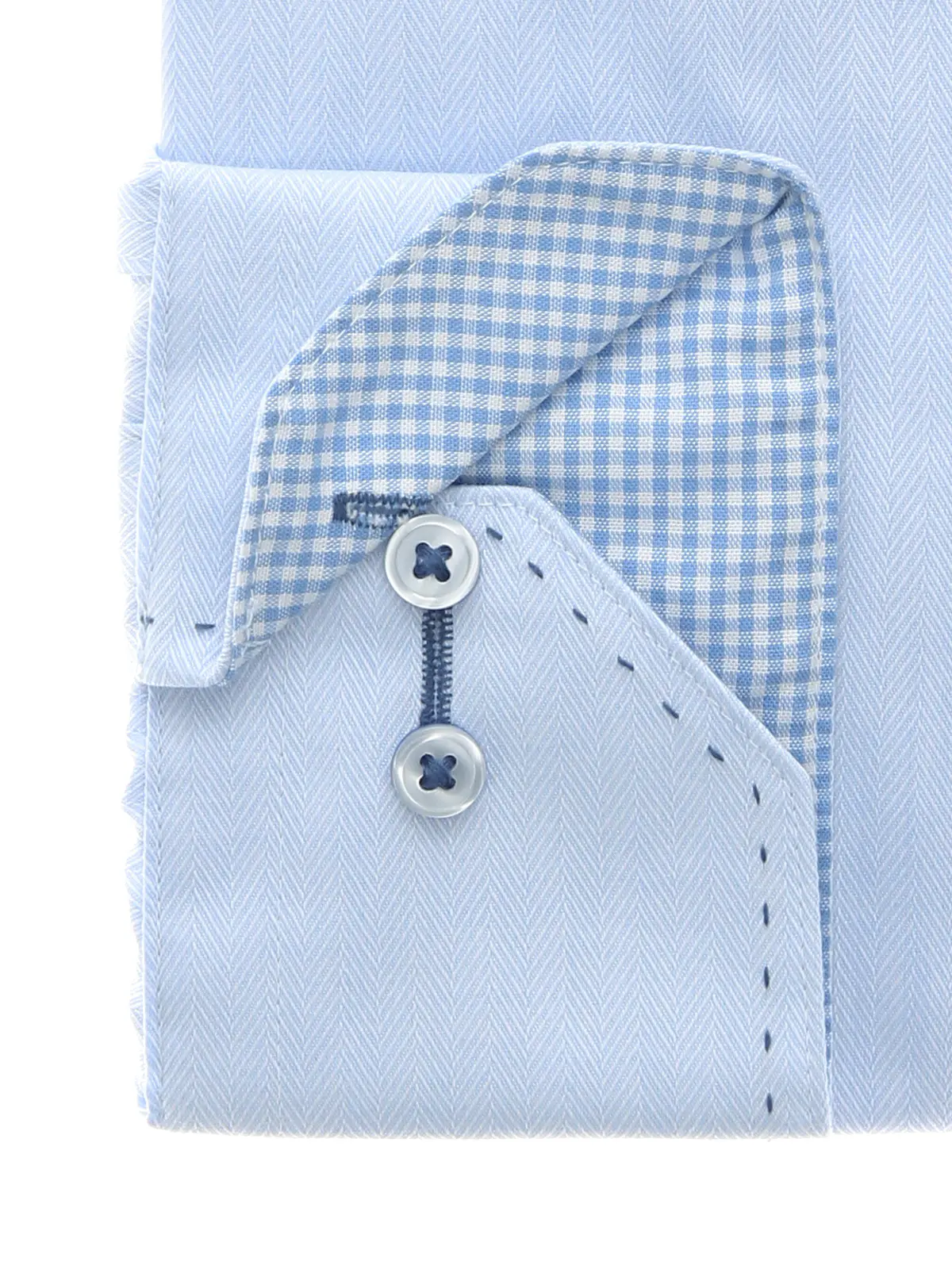 WEB限定／ワイシャツ／長袖／形態安定／ボタンダウンカラー／BASIC／ドレスシャツ サックス S