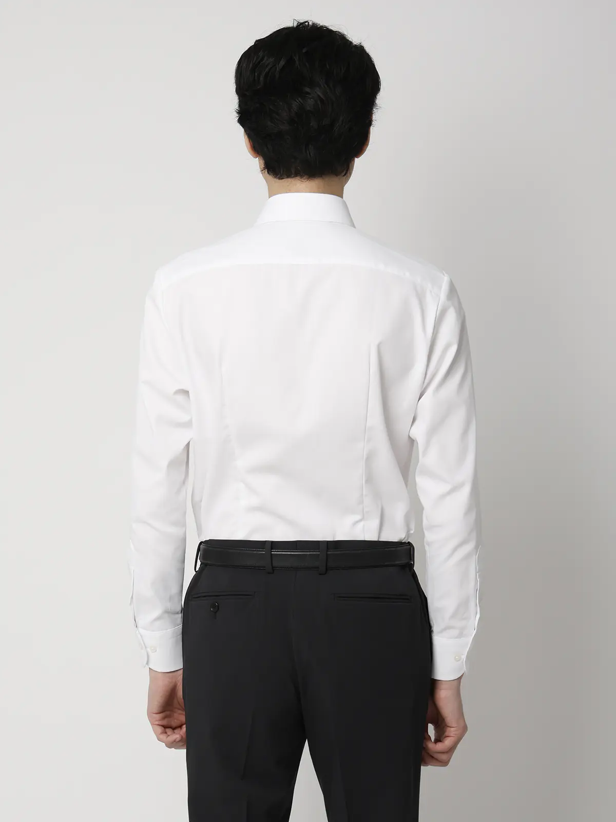 WEB限定／ワイシャツ／長袖／形態安定／ワイドカラー／無地／BASIC／ドレスシャツ／3点セット その他 S