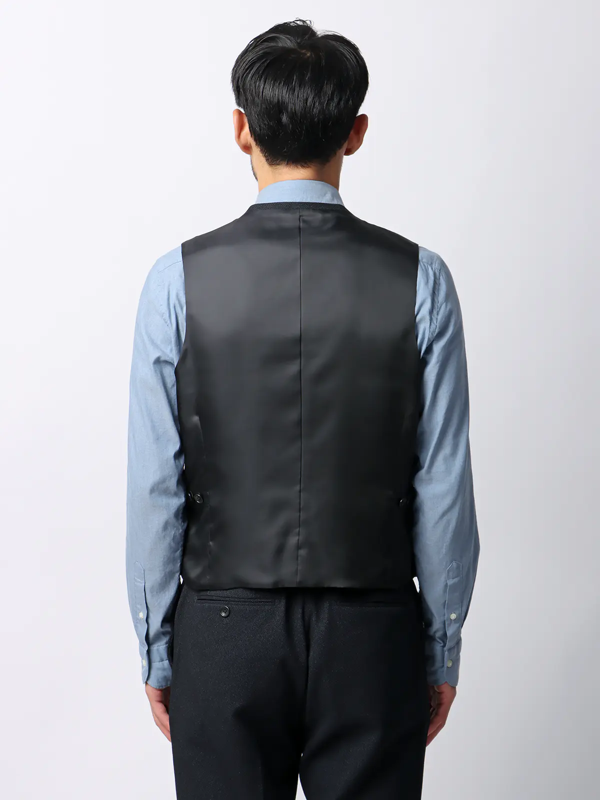 スマみえジレ／ウォッシャブル／ストレッチ／防シワ／CROSS MOVA／バーズアイ／SLV01 ネイビー S