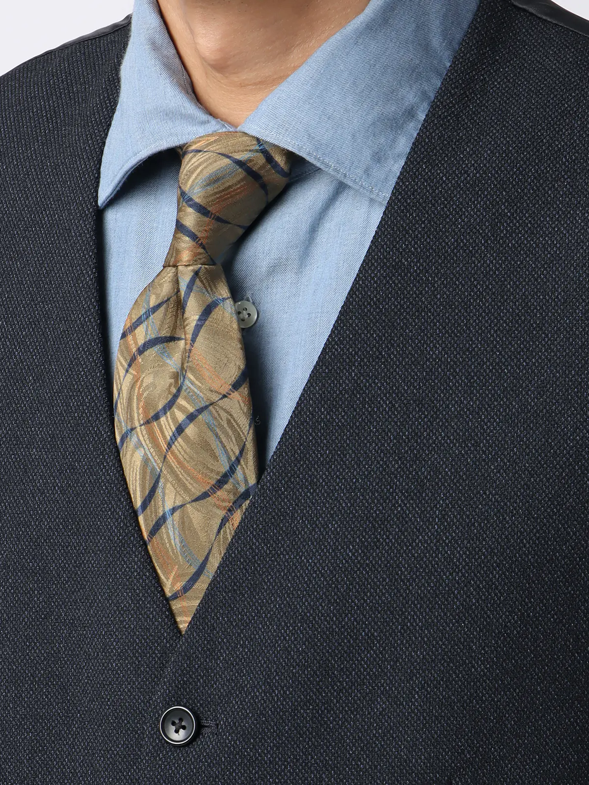 スマみえジレ／ウォッシャブル／ストレッチ／防シワ／CROSS MOVA／バーズアイ／SLV01 ネイビー S