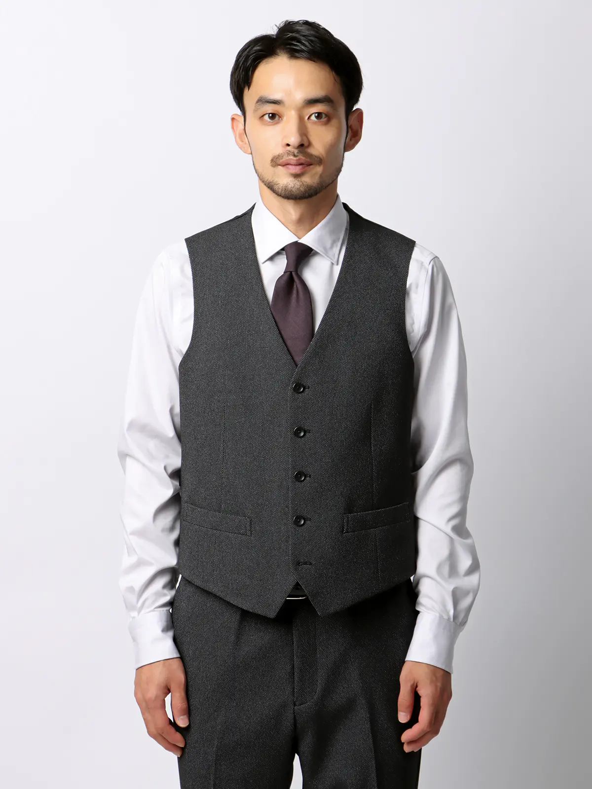 スマみえジレ／ウォッシャブル／ストレッチ／防シワ／CROSS MOVA／バーズアイ／SLV01 グレー S