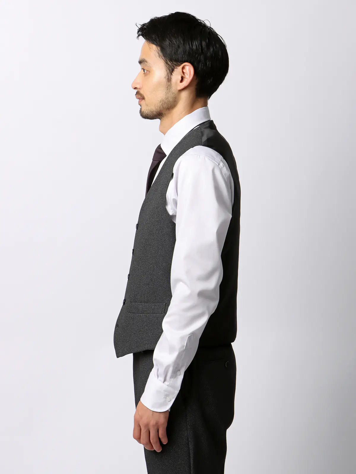 スマみえジレ／ウォッシャブル／ストレッチ／防シワ／CROSS MOVA／バーズアイ／SLV01 グレー S