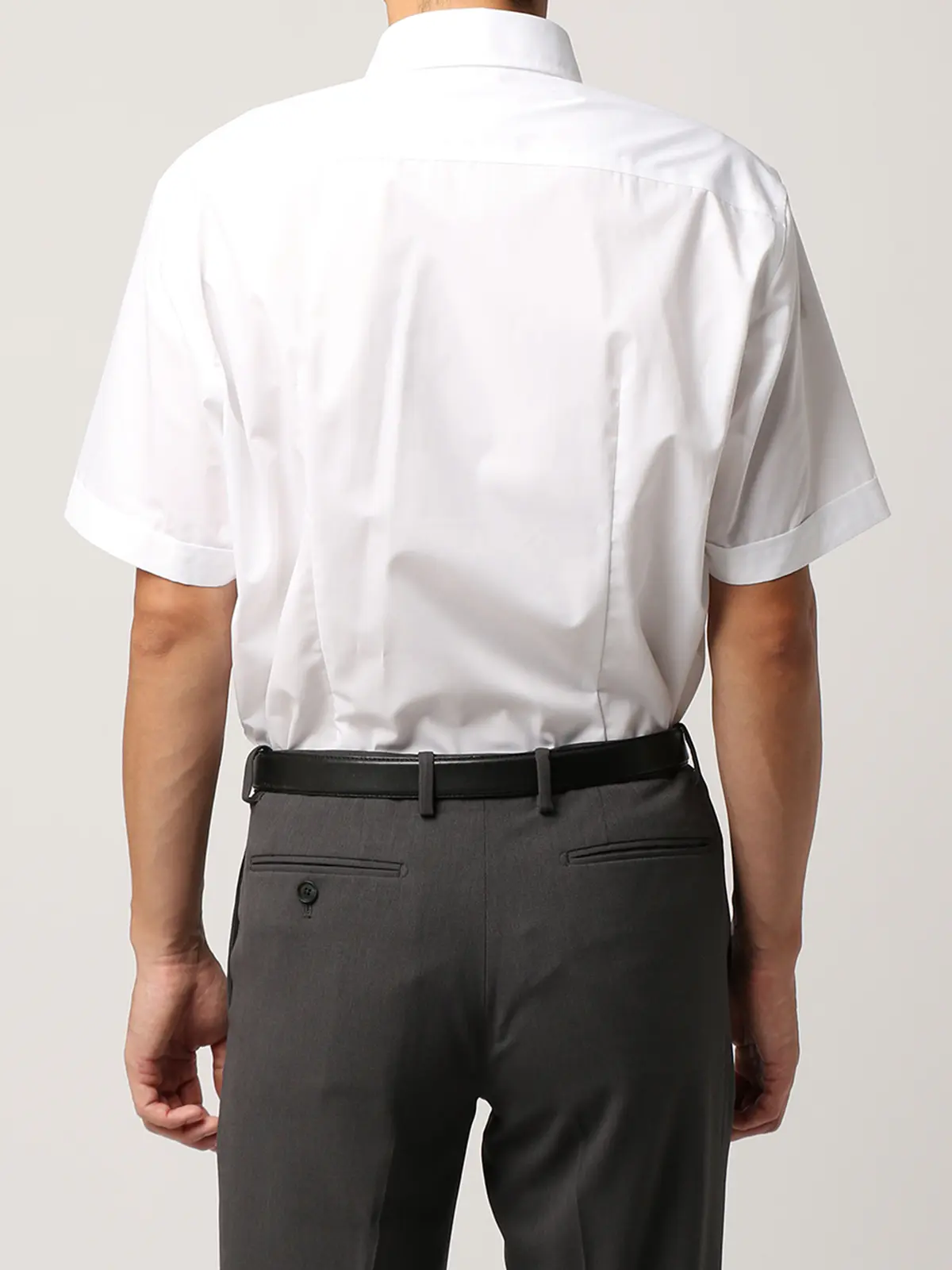 【訳アリ商品】ワイシャツ/半袖/形態安定/ボタンダウンカラー/無地/BASIC/ドレスシャツ ホワイト S