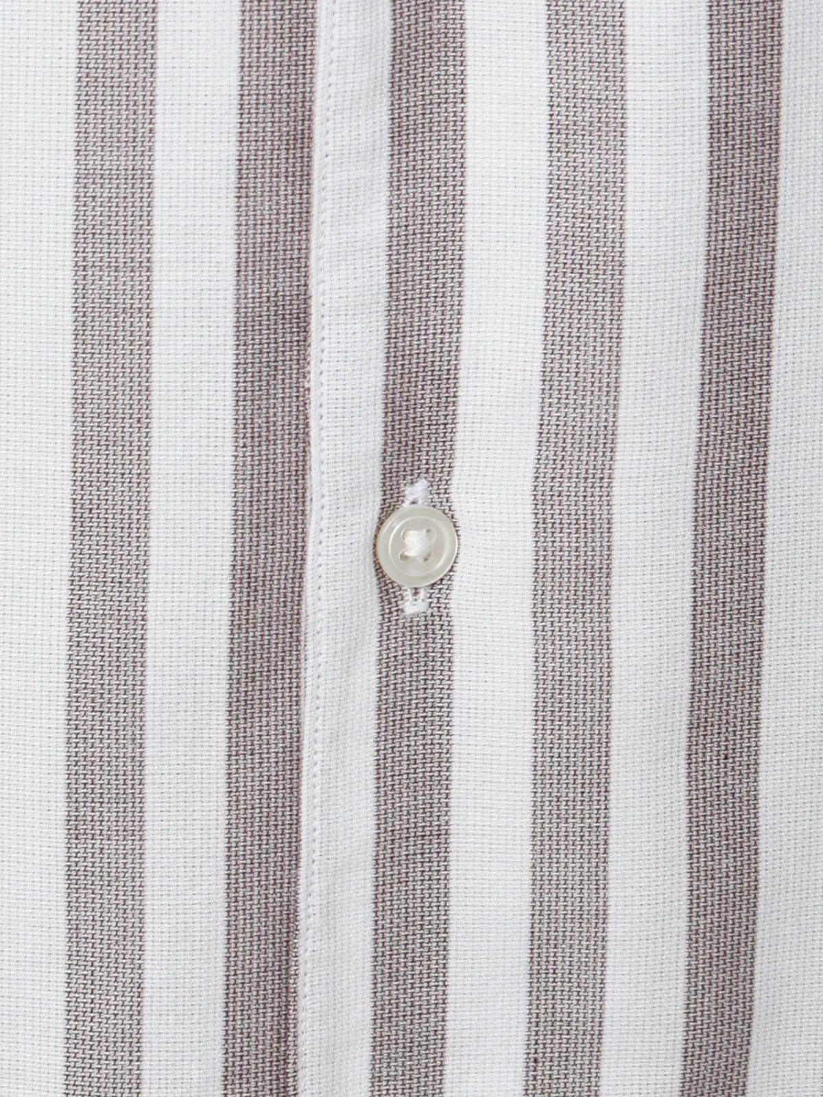 GOOVI／ワンピースカラーシャツ／長袖／ICE COTTON／ストライプ ブラウン 1