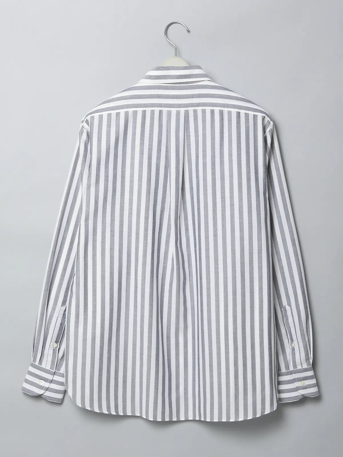 GOOVI／ワンピースカラーシャツ／長袖／ICE COTTON／ストライプ ネイビー 1