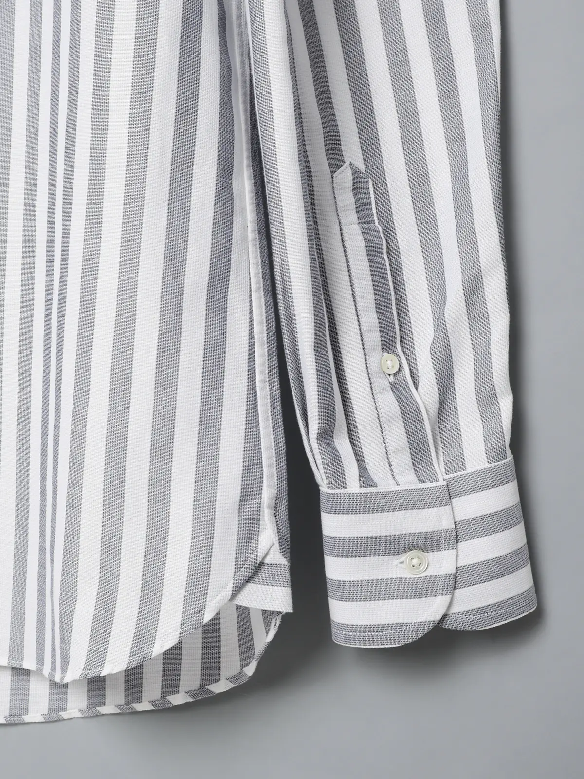 GOOVI／ワンピースカラーシャツ／長袖／ICE COTTON／ストライプ ネイビー 1