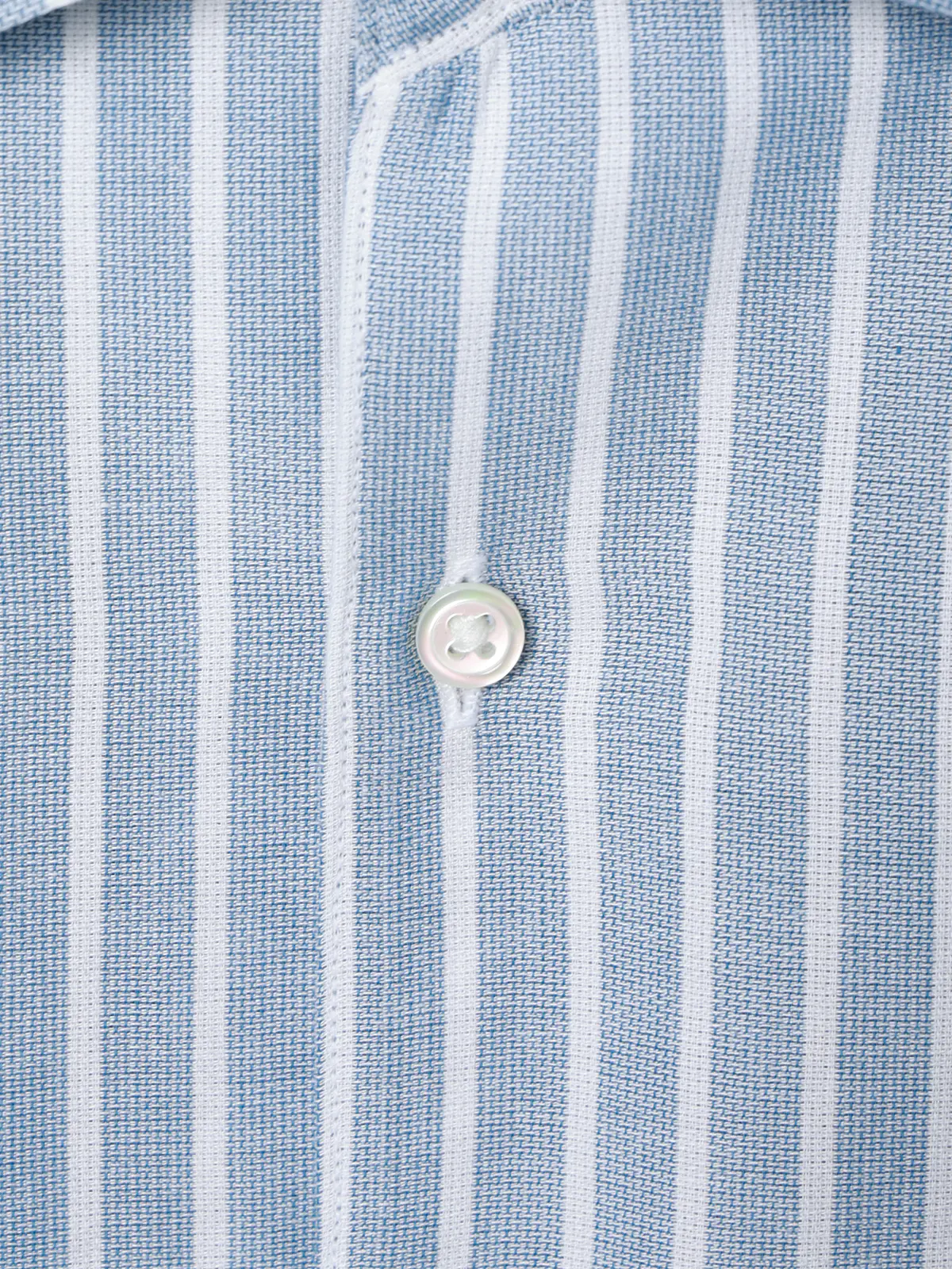 GOOVI／ワンピースカラーシャツ／長袖／ICE COTTON／ストライプ ブルー 1