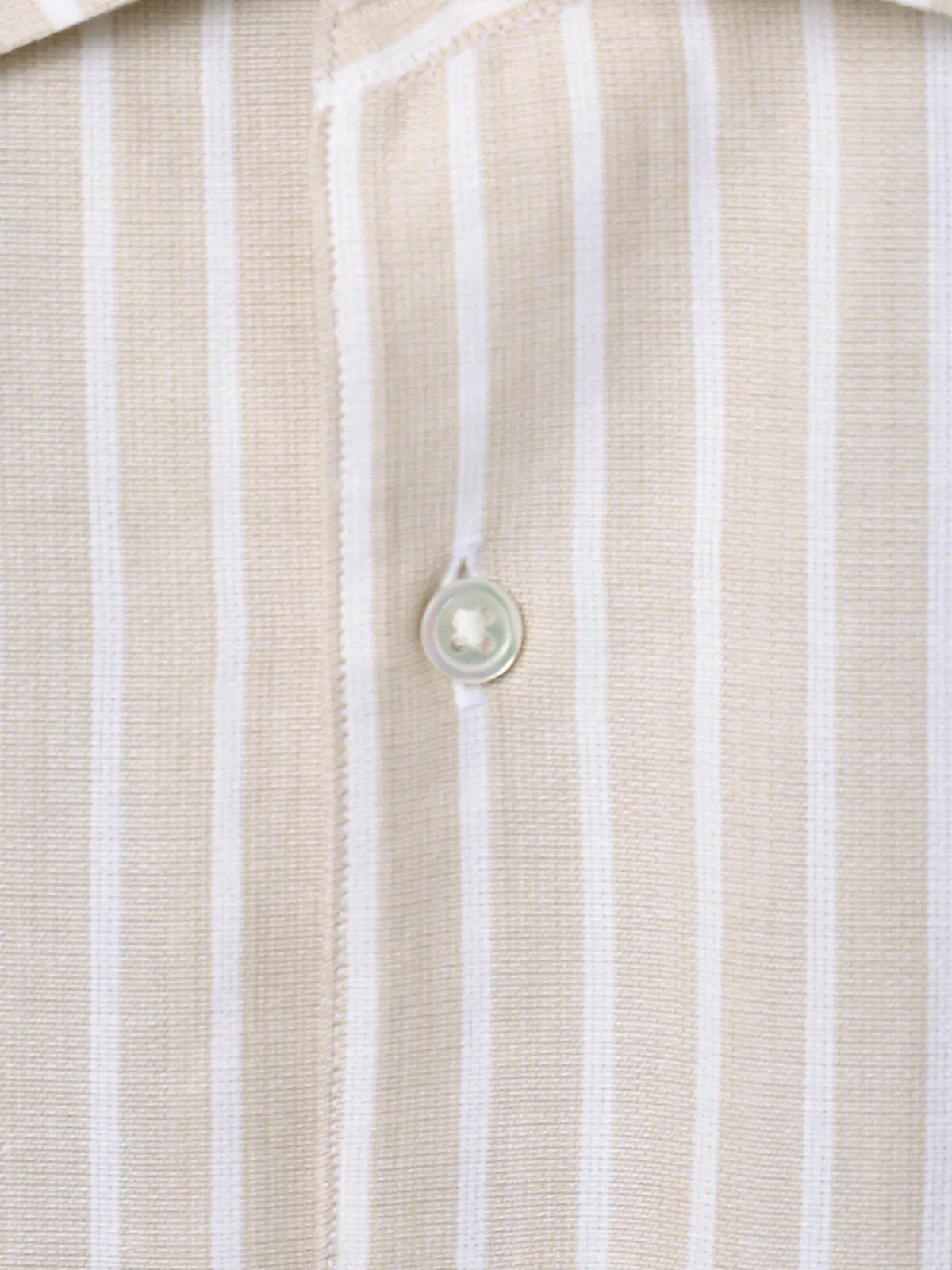 GOOVI／ワンピースカラーシャツ／長袖／ICE COTTON／ストライプ ベージュ 1