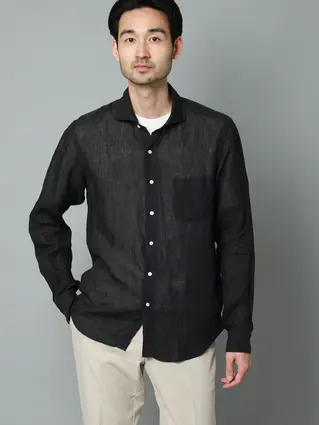 リネン／カッタウェイシャツ
