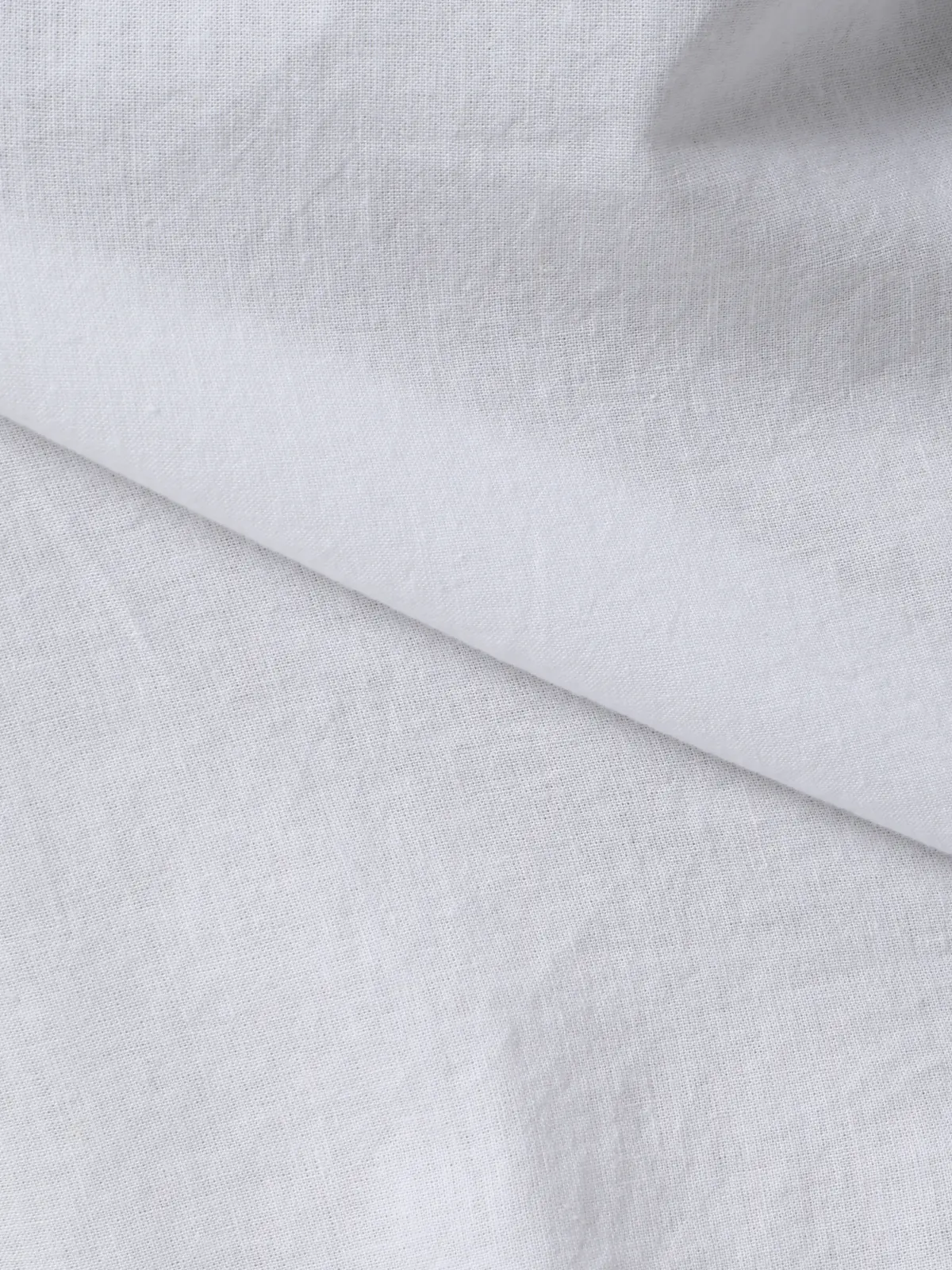 レギュラーカラーシャツ／長袖／ウォッシャブル／コットンリネンダンガリー／無地 ホワイト S