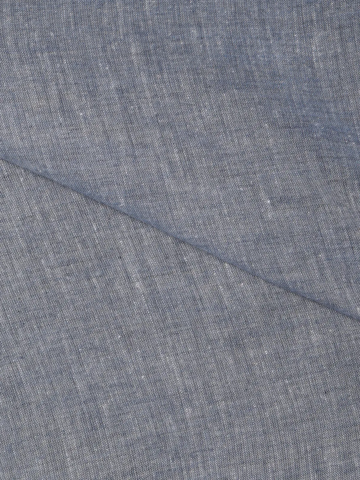 レギュラーカラーシャツ／長袖／ウォッシャブル／コットンリネンダンガリー／無地 ブルー S