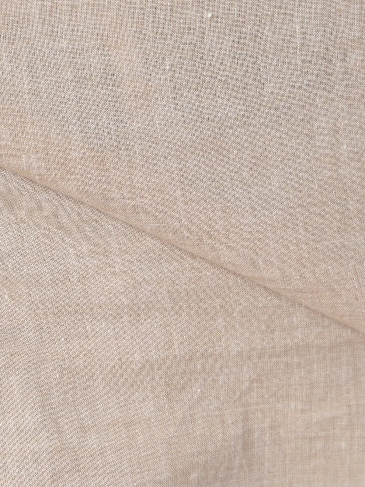 レギュラーカラーシャツ／長袖／ウォッシャブル／コットンリネンダンガリー／無地 ベージュ M