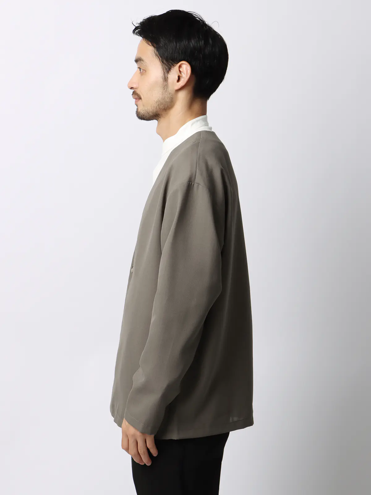 オフィパック／カーディガンシャツ／ストレッチ／吸水速乾／ウールライクトロピカル／無地 ベージュ S