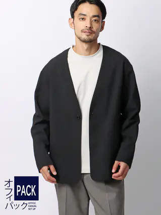 オフィパック/カーディガンシャツ/ストレッチ/吸水速乾/ウールライクトロピカル/無地