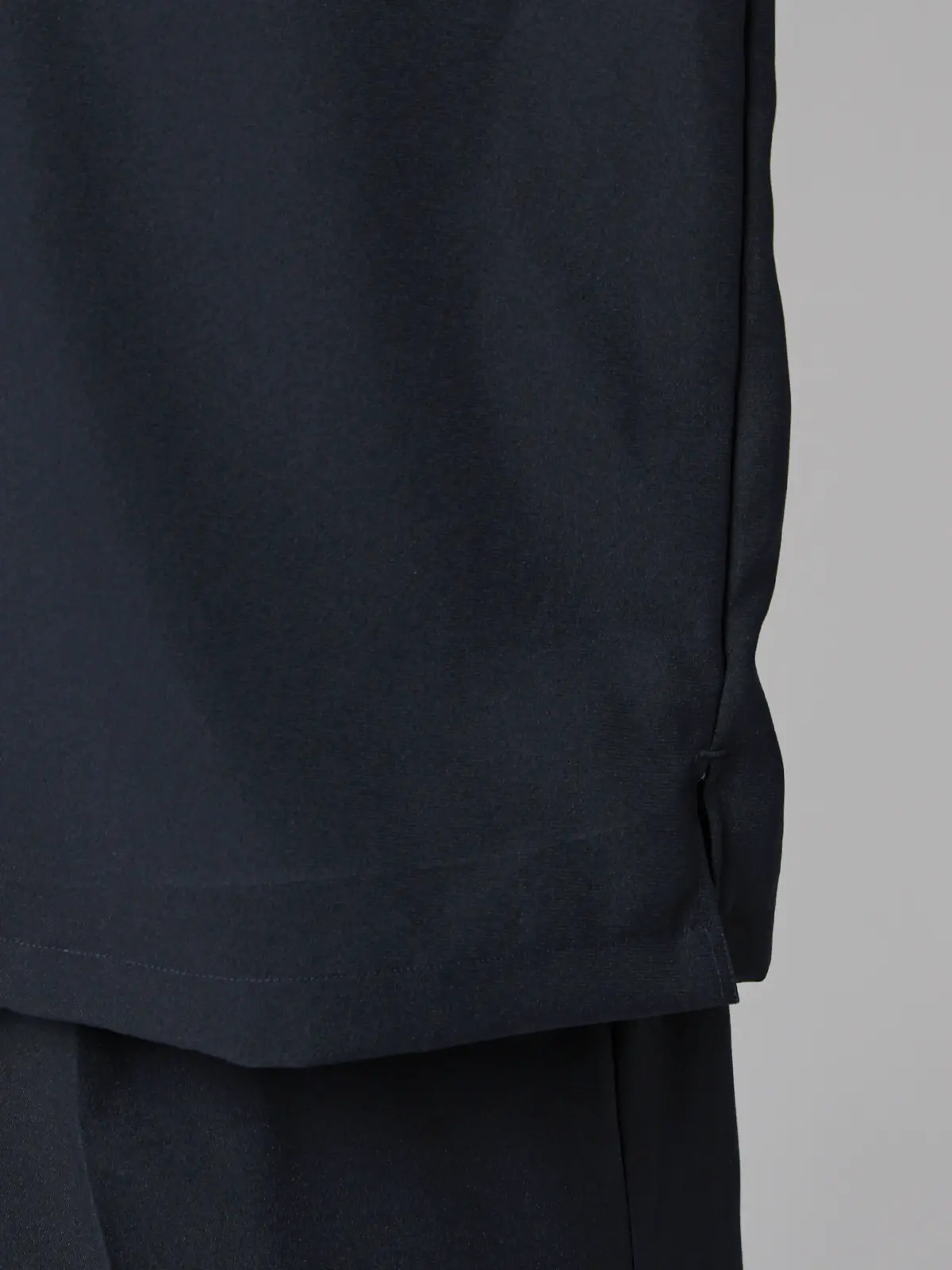 SMACTIVE COOL／オープンカラーシャツ／半袖／接触冷感／ウールライクトロピカル／無地 ネイビー S