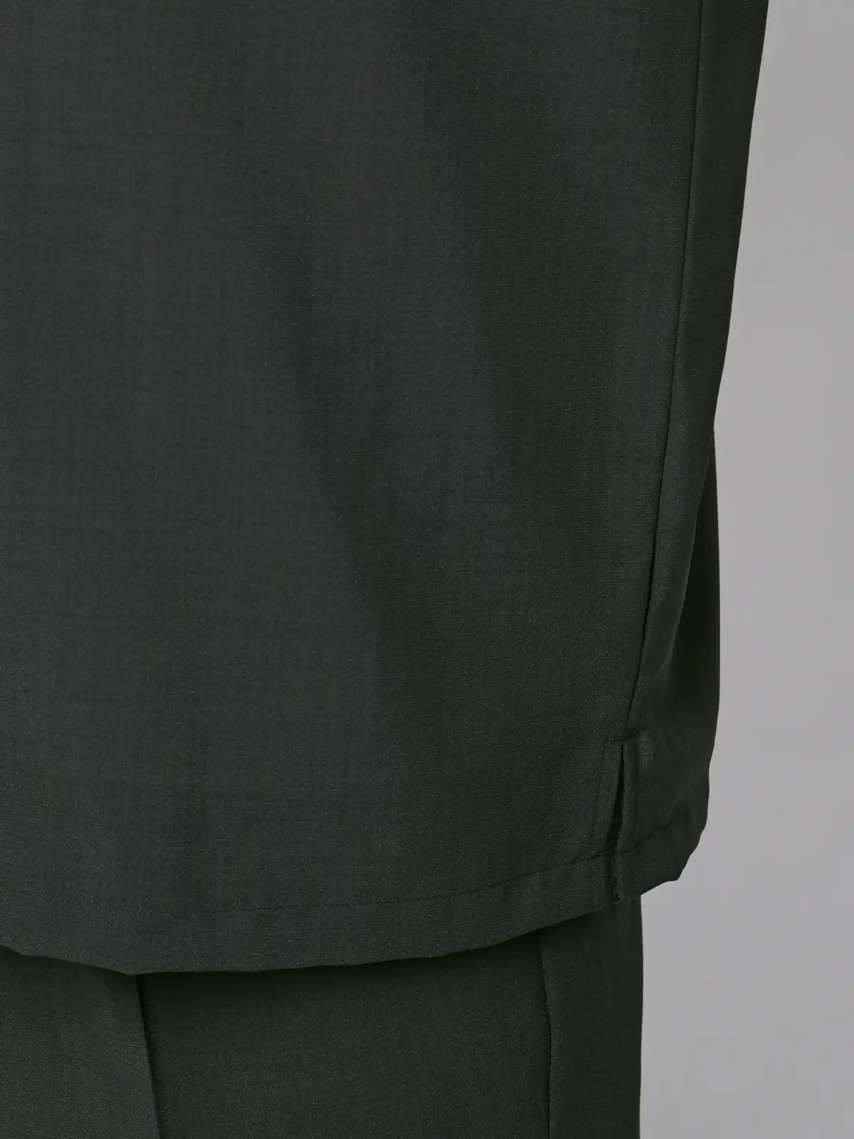 SMACTIVE COOL／オープンカラーシャツ／半袖／接触冷感／ウールライクトロピカル／無地 グレー S