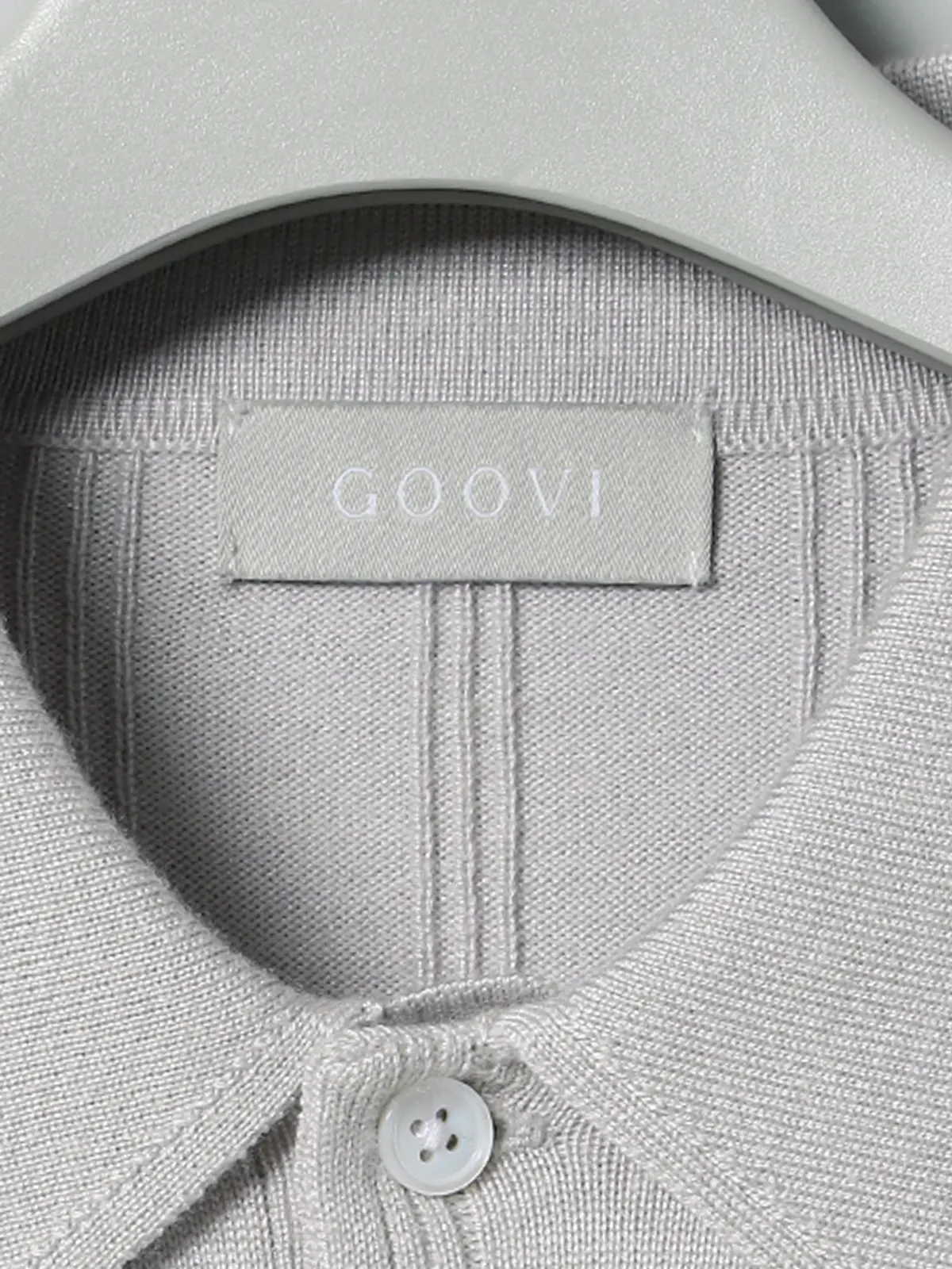 【9／12～WEB先行販売スタート！】GOOVI／ポロニット／長袖／ウォッシャブル／アセテートウール グレー系 1