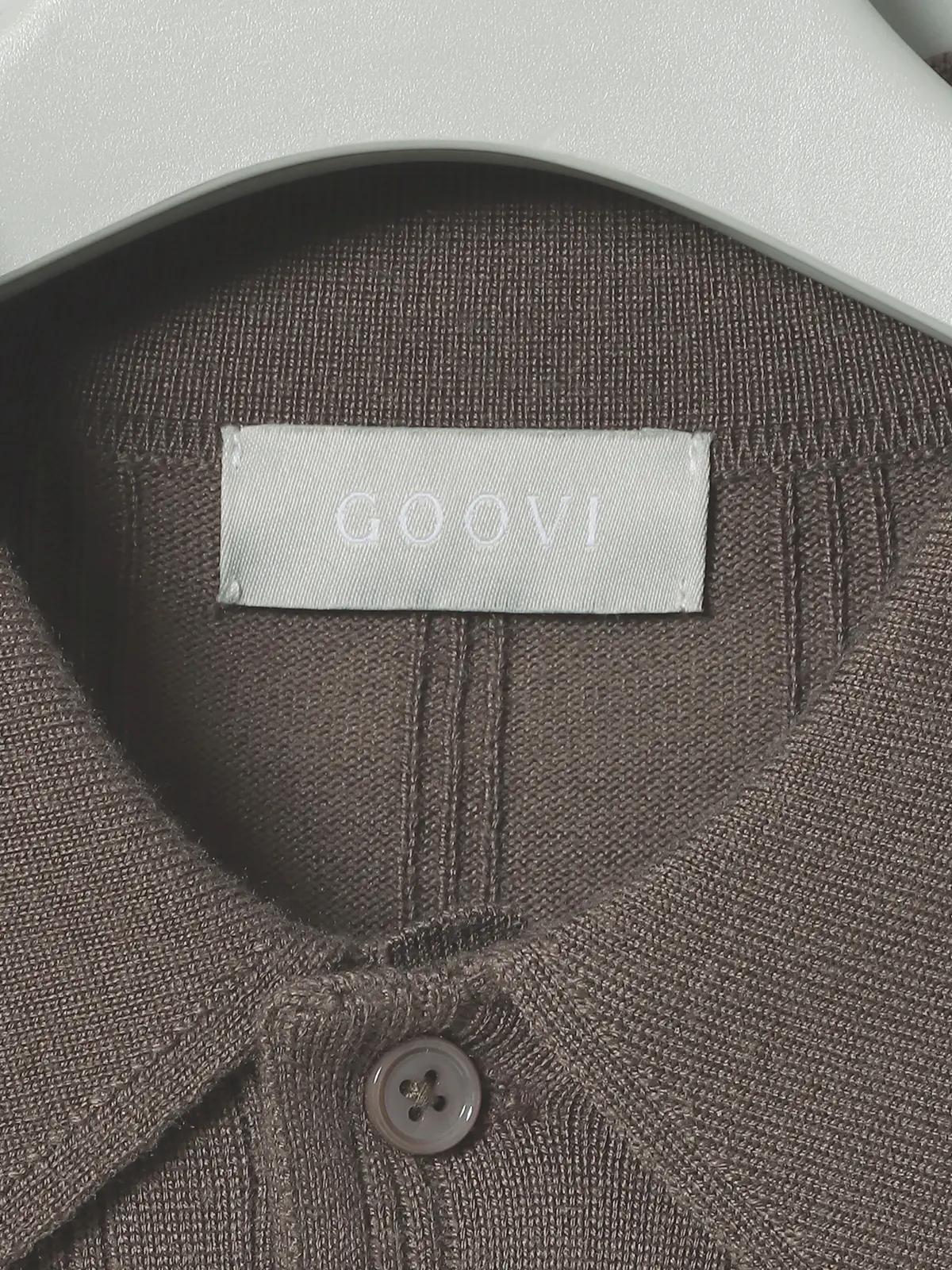 【9／12～WEB先行販売スタート！】GOOVI／ポロニット／長袖／ウォッシャブル／アセテートウール ブラウン系 1