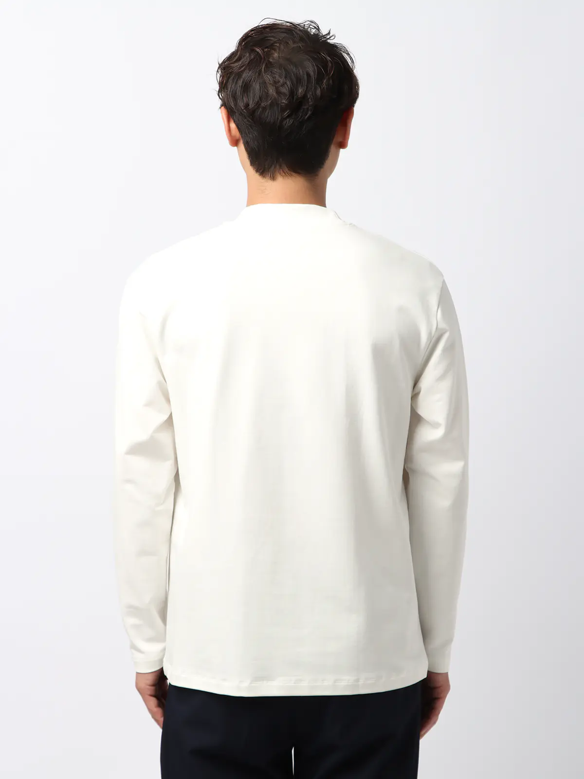 クルーネックTシャツ／長袖／裏毛天竺／PERFORMANCE SUIT SERIES ホワイト 3L