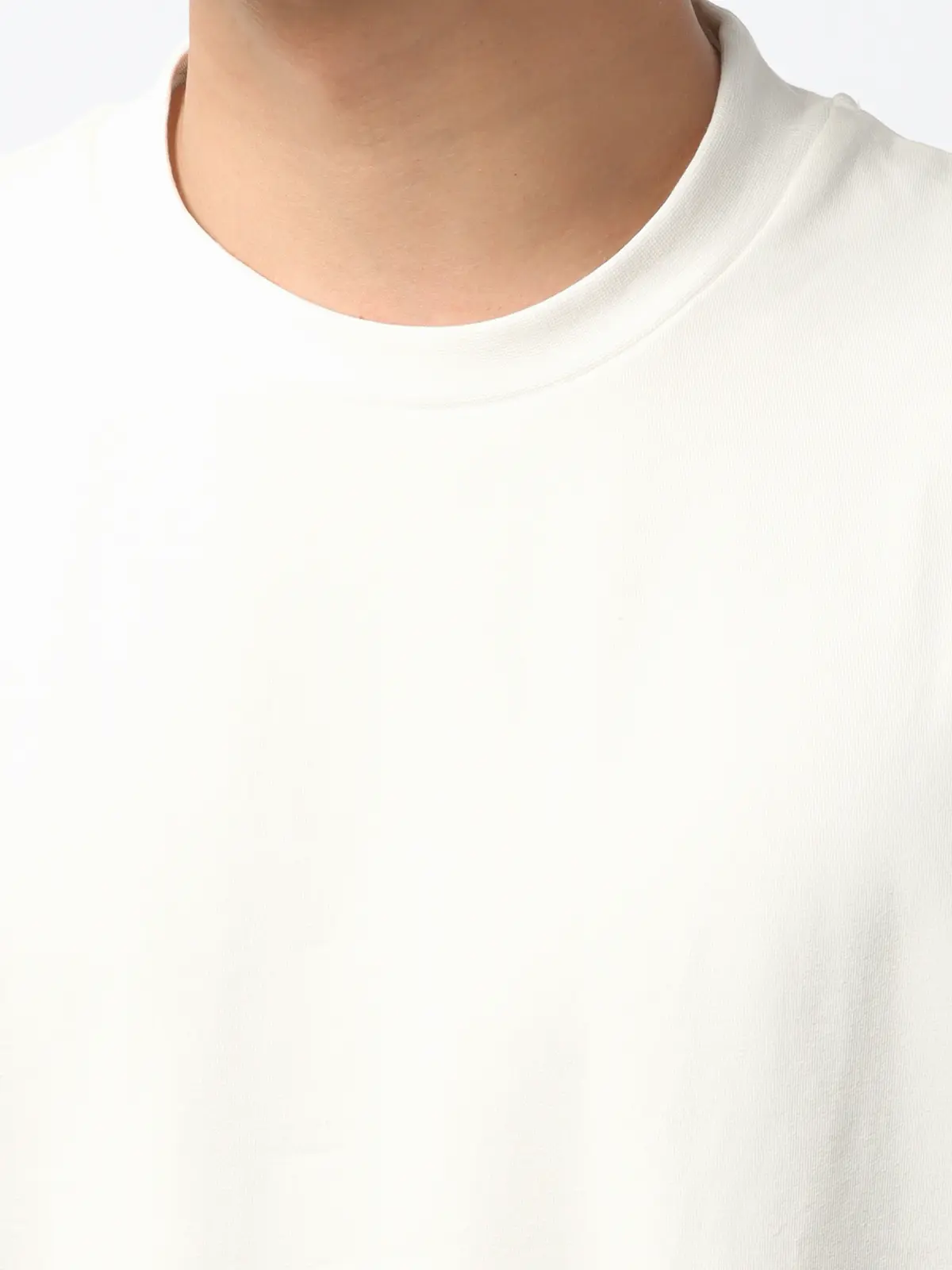 クルーネックTシャツ／長袖／裏毛天竺／PERFORMANCE SUIT SERIES ホワイト 3L