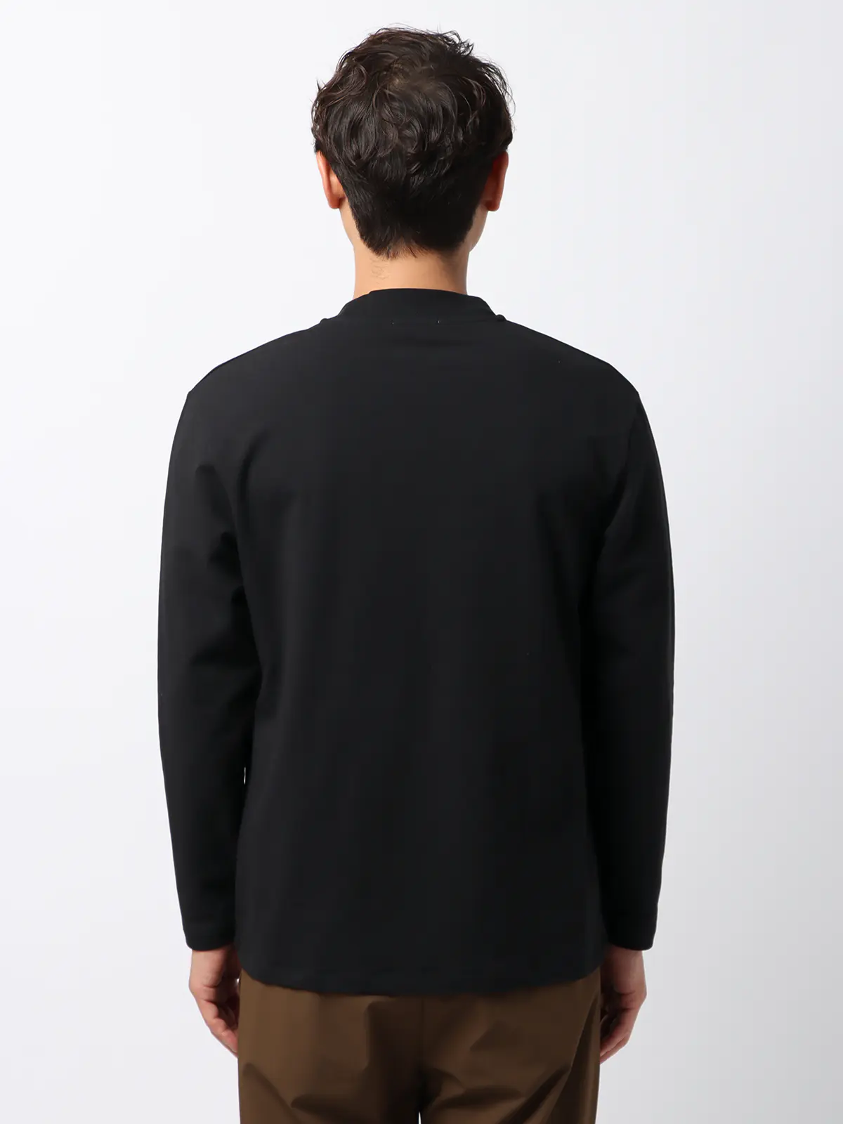 クルーネックTシャツ／長袖／裏毛天竺／PERFORMANCE SUIT SERIES ブラック LL