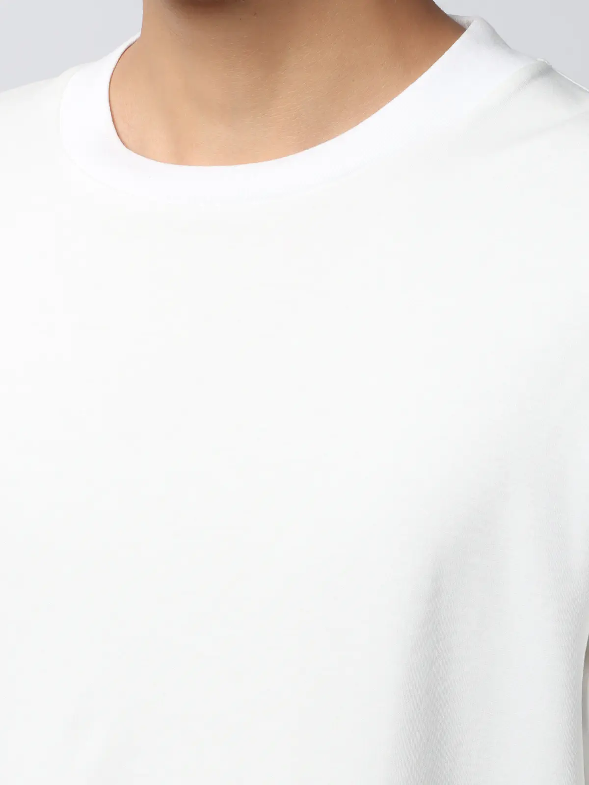 オフィT／Tシャツ／長袖／ウォッシャブル／プレーティング天竺／無地／COMMUTECH ホワイト系 S