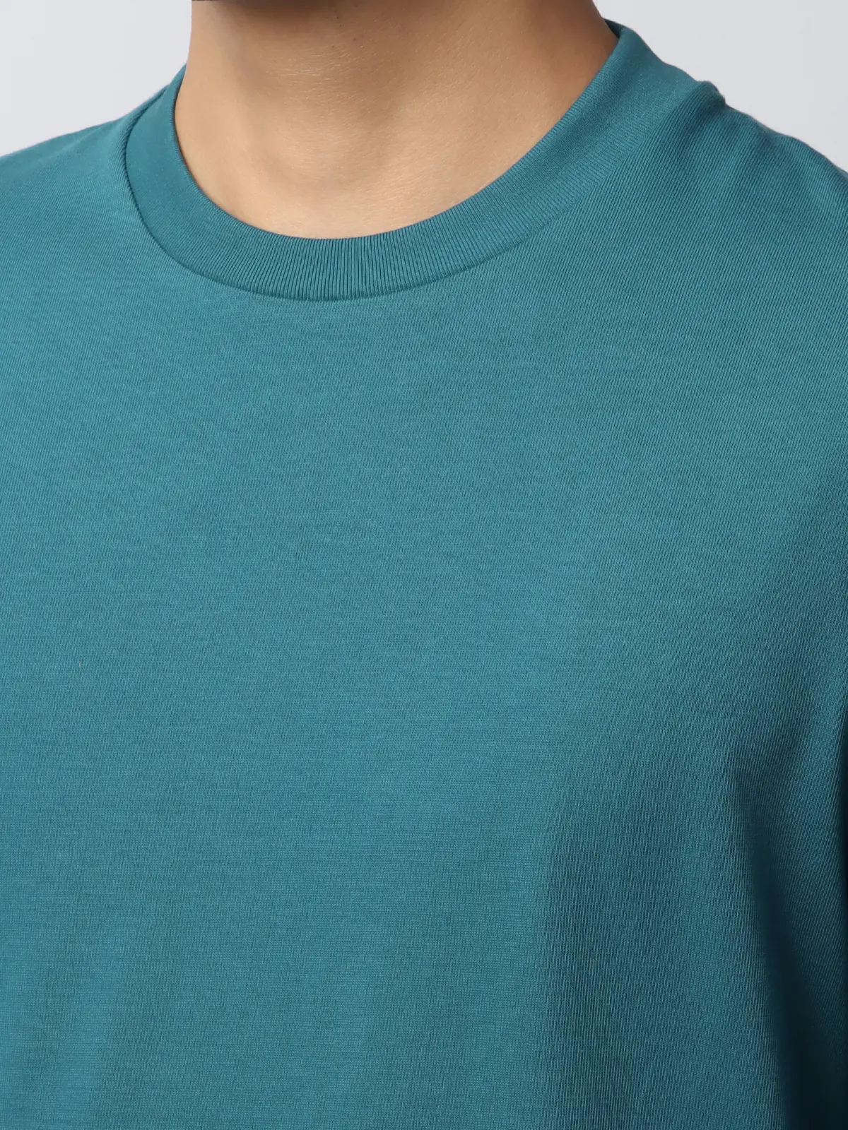 オフィT／Tシャツ／長袖／ウォッシャブル／プレーティング天竺／無地／COMMUTECH ブルー系 S