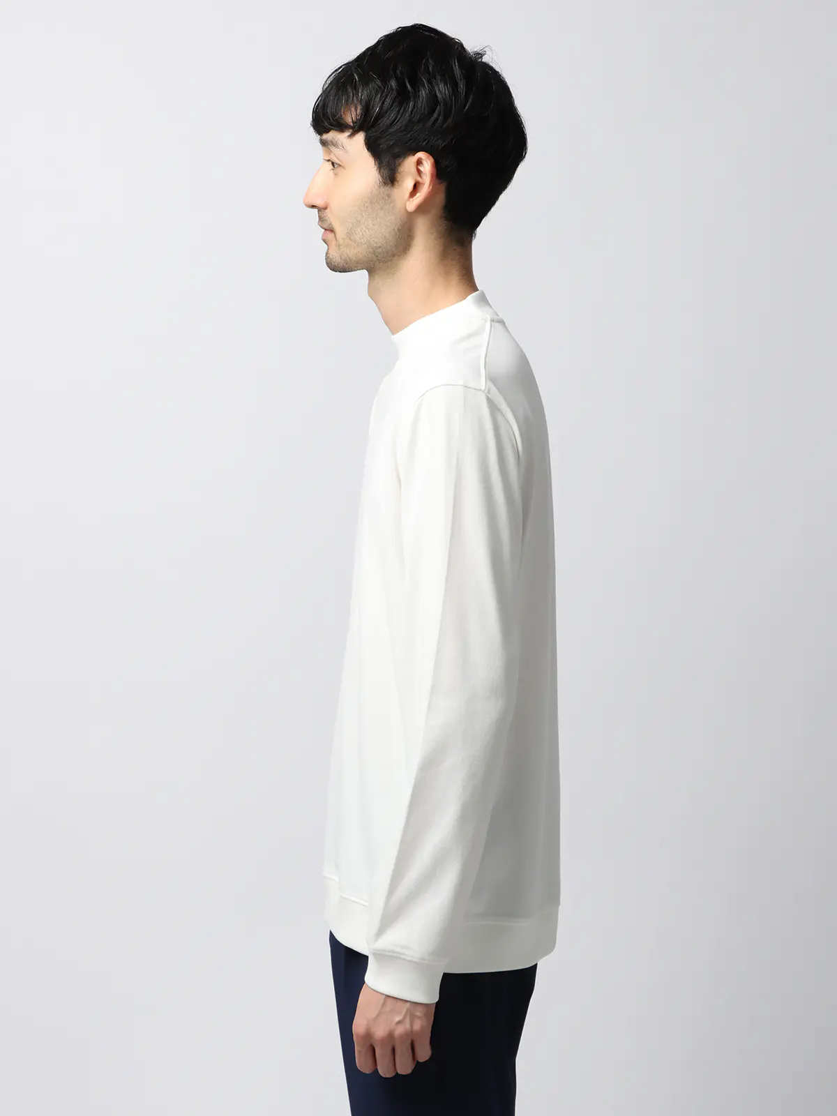 オフィT／Tシャツ／長袖／ウォッシャブル／プレーティング天竺／COMMUTECH ホワイト系 S