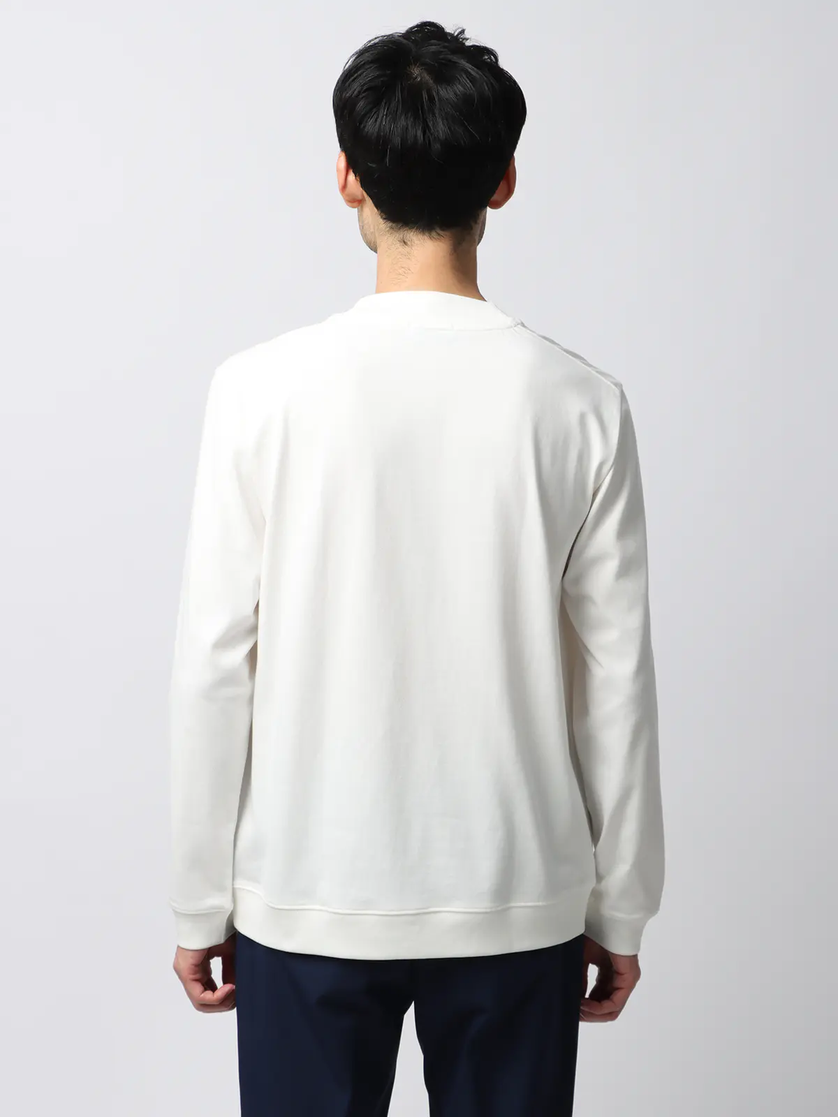 オフィT／Tシャツ／長袖／ウォッシャブル／プレーティング天竺／COMMUTECH ホワイト系 S