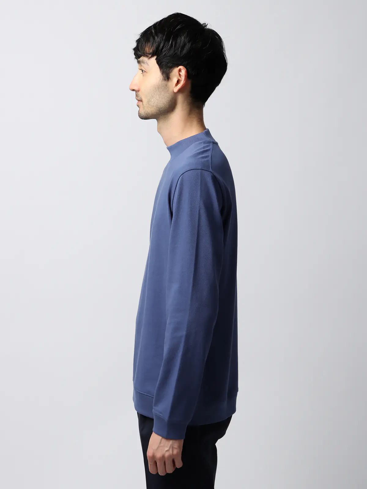 オフィT／Tシャツ／長袖／ウォッシャブル／プレーティング天竺／COMMUTECH ブルー系 S