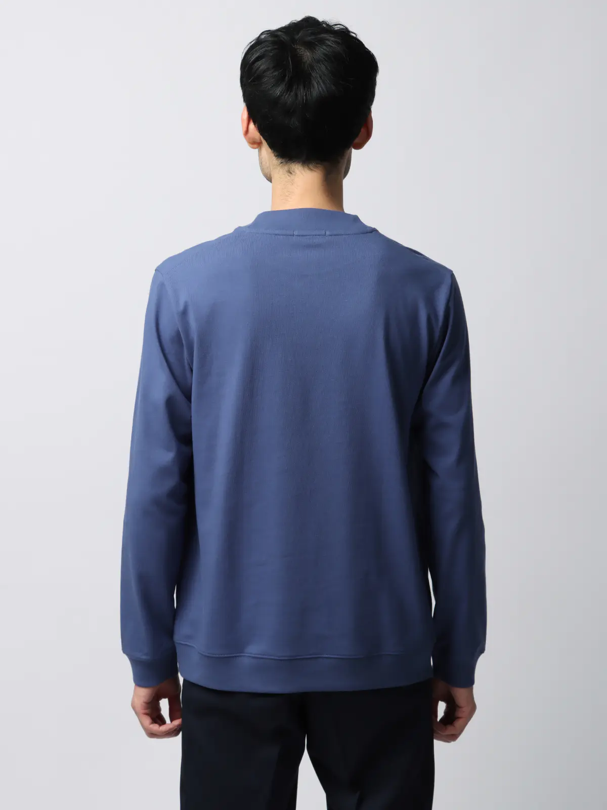 オフィT／Tシャツ／長袖／ウォッシャブル／プレーティング天竺／COMMUTECH ブルー系 S