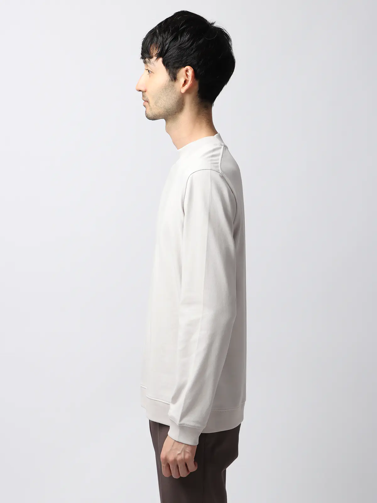 オフィT／Tシャツ／長袖／ウォッシャブル／プレーティング天竺／COMMUTECH グレー系 S