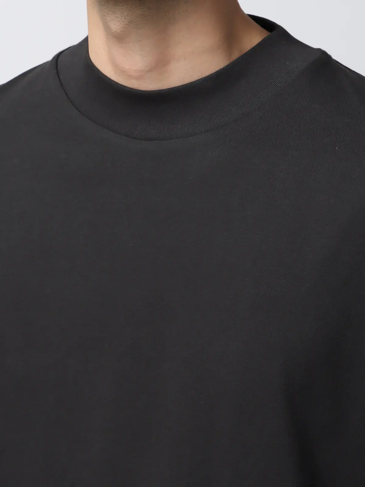 オフィT／Tシャツ／長袖／ウォッシャブル／プレーティング天竺／COMMUTECH ブラック系 S