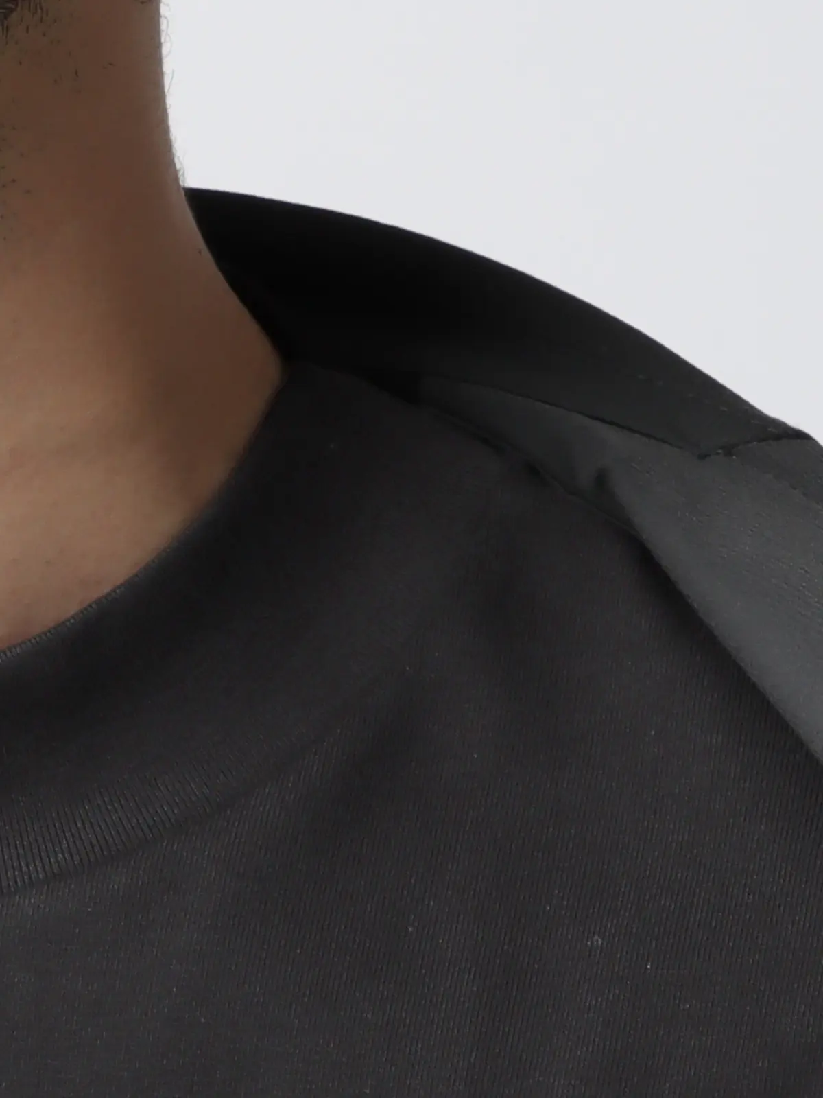オフィT／Tシャツ／長袖／ウォッシャブル／プレーティング天竺／COMMUTECH ブラック系 S