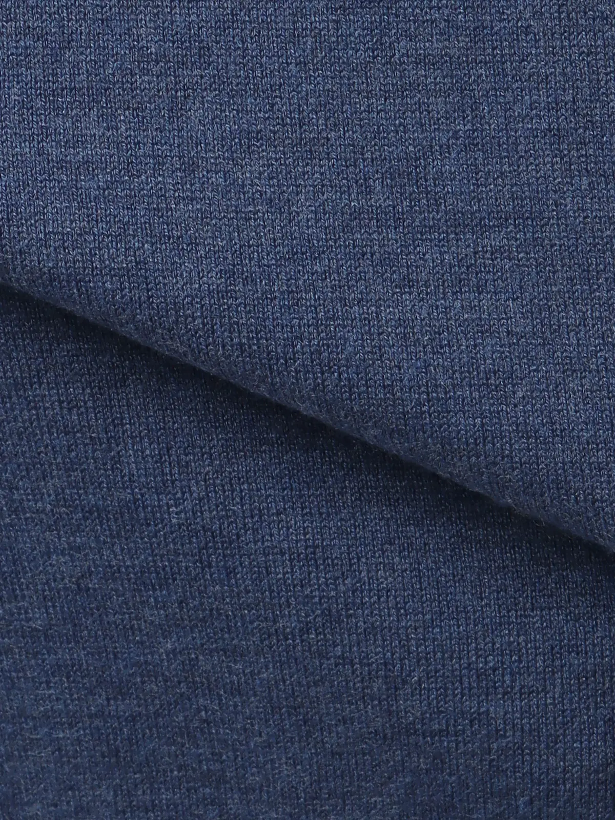 オフィニット/モックネックニット/長袖/ウォッシャブル/ウールブレンド天竺/無地/COMMUTECH ブルー L