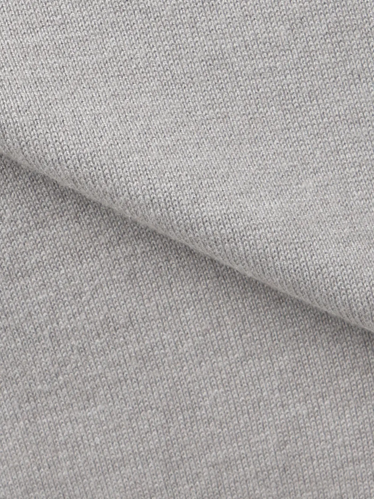 オフィニット／モックネックニット／長袖／ウォッシャブル／ウールブレンド天竺／無地／COMMUTECH ライトグレー LL