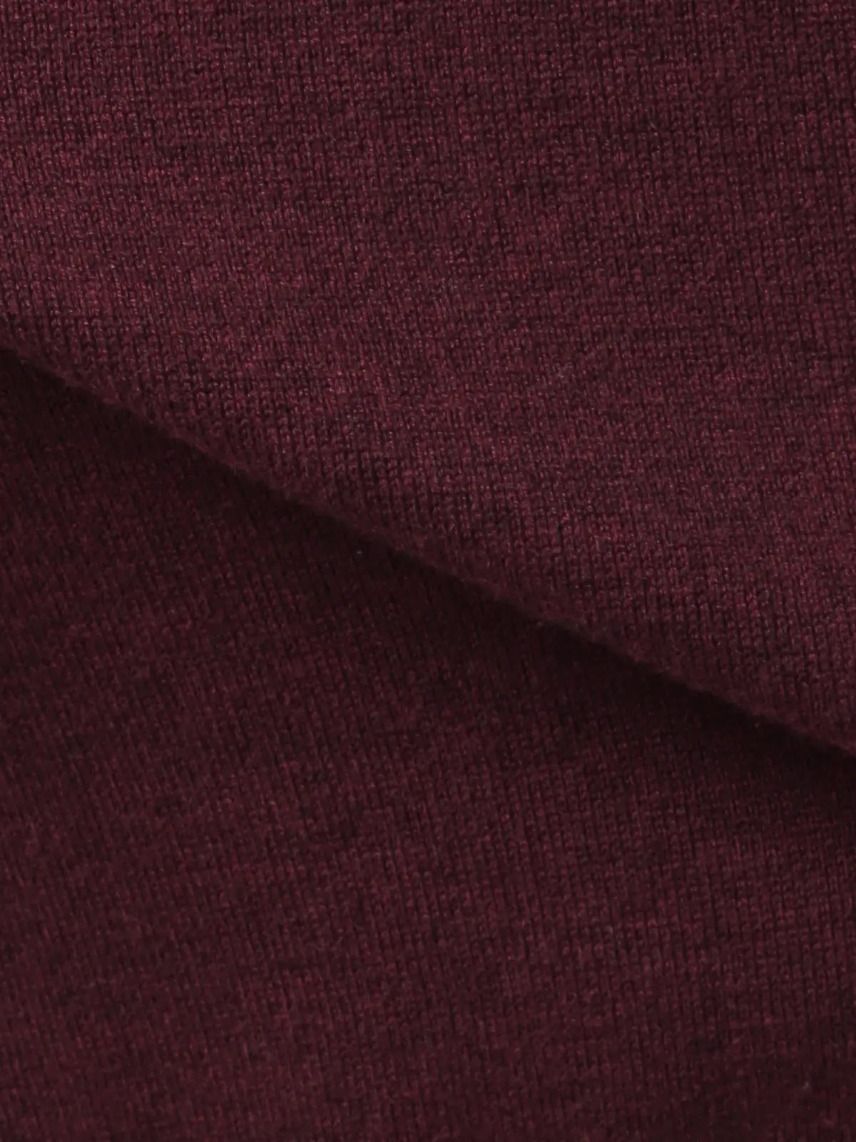 オフィニット／モックネックニット／長袖／ウォッシャブル／ウールブレンド天竺／無地／COMMUTECH ボルドー S
