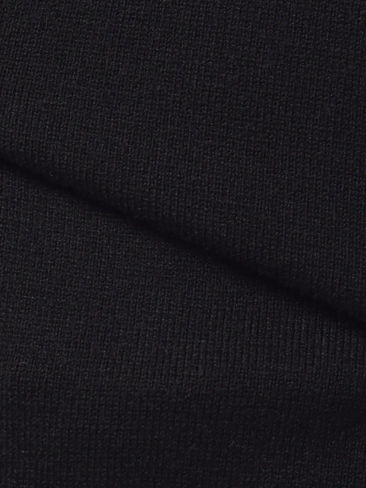 オフィニット／モックネックニット／長袖／ウォッシャブル／ウールブレンド天竺／無地／COMMUTECH ブラック L