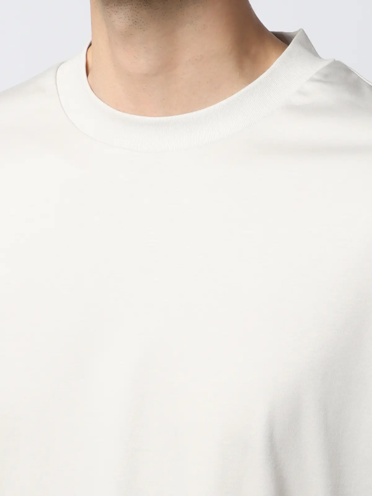 クルーネックTシャツ／長袖／ウォッシャブル／形態安定／シルケットスムースコットン／無地 グレー系 S