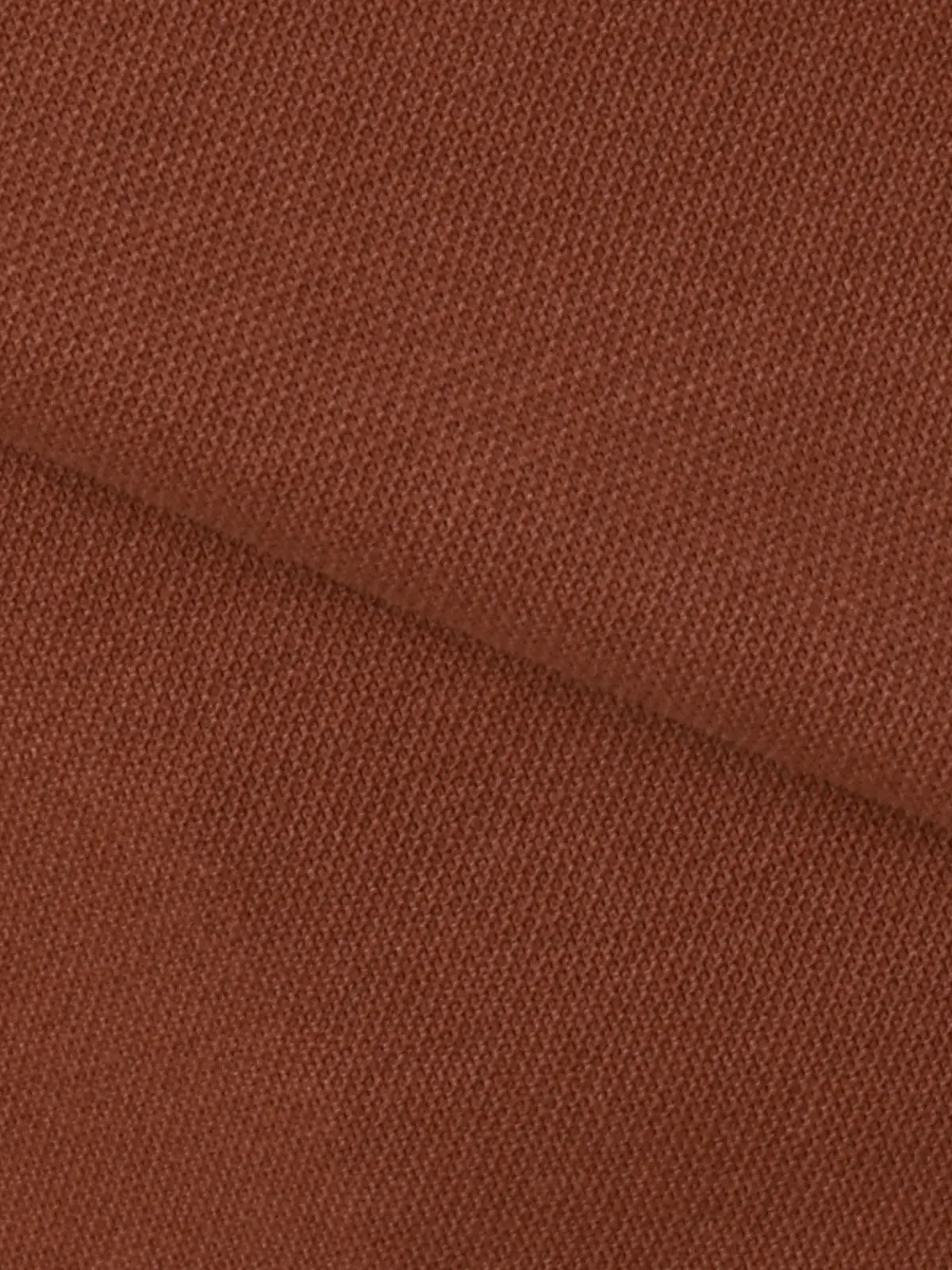 オフィT/Tシャツ/長袖/ウォッシャブル/プレーティング鹿の子/無地 ブラウン S