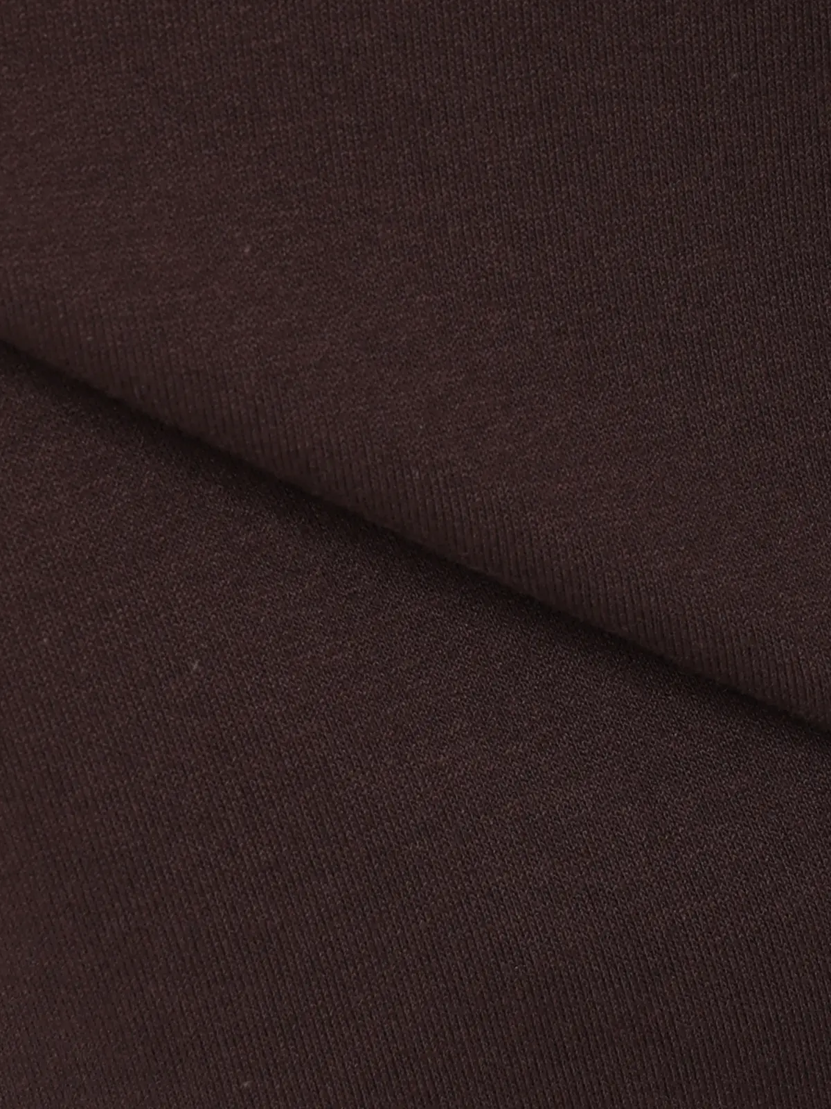 オフィT/モックネックTシャツ/長袖/ウォッシャブル/プレーティング天竺/無地 ブラウン S