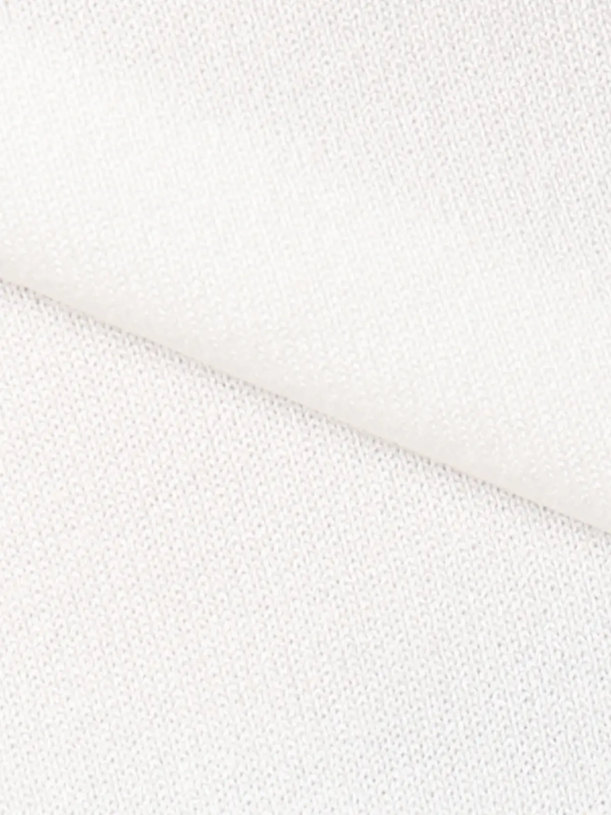 モックネックニット/長袖/ウォッシャブル/プレーティング天竺/無地 ホワイト S